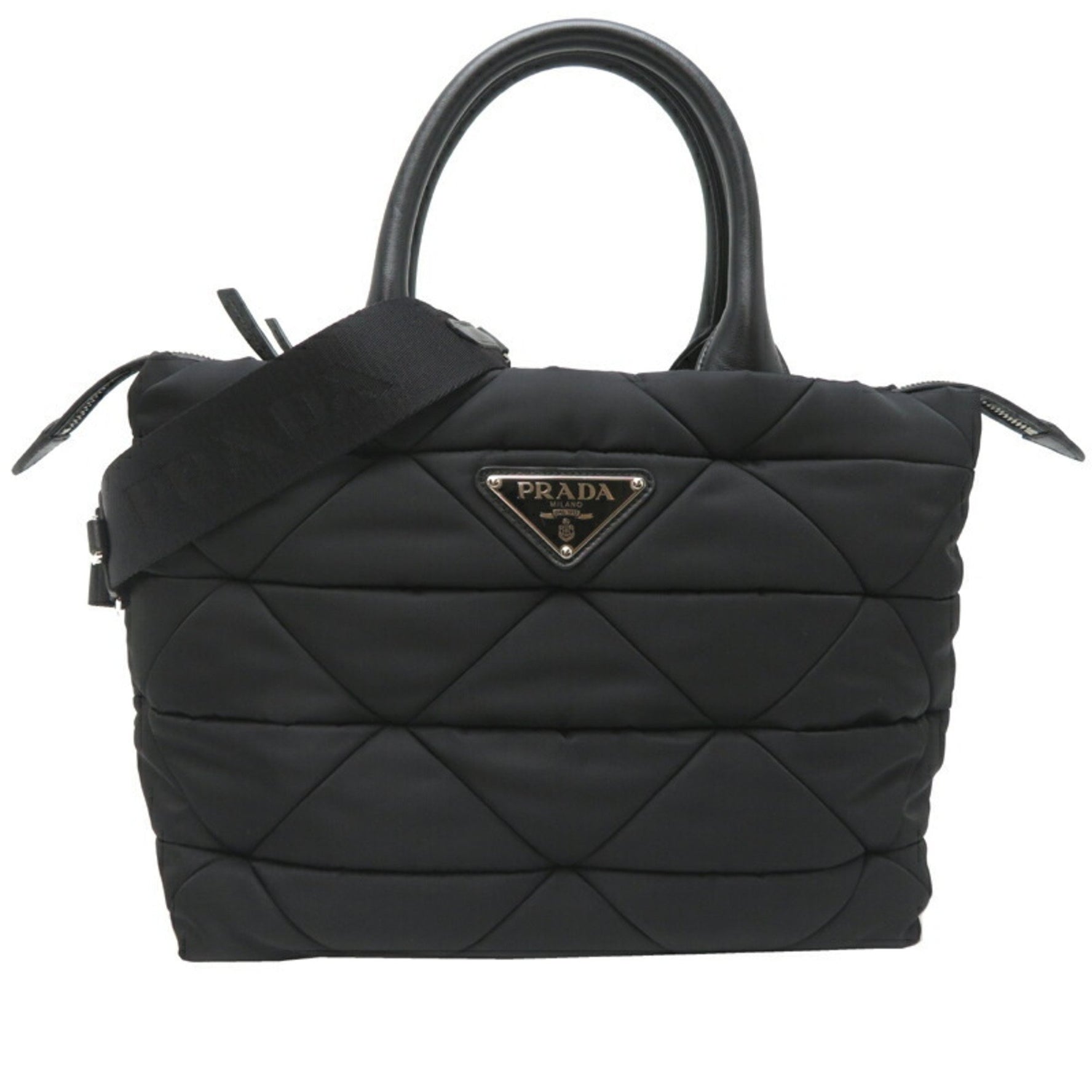 Prada Medium Padded Re-Nylon Tote Bag, 1BG436, Black