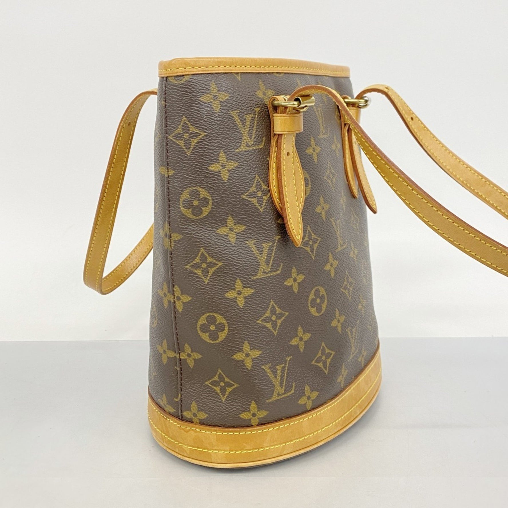 Louis Vuitton Monogram Bucket PM Tote Bag M42238 Brown Women's