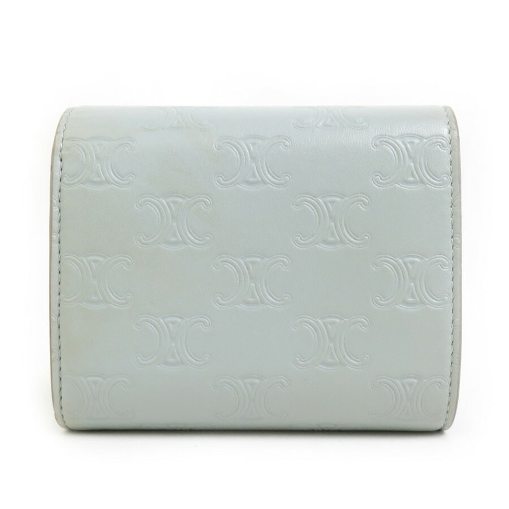CELINE Tri-fold wallet Leather Light grey