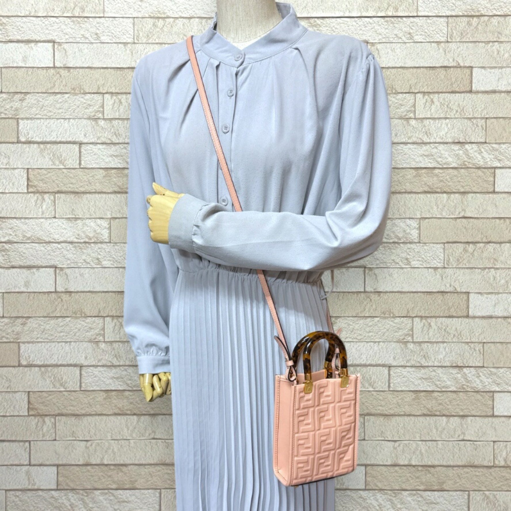Fendi Sunshine Shopper Mini Shoulder Bag, Leather