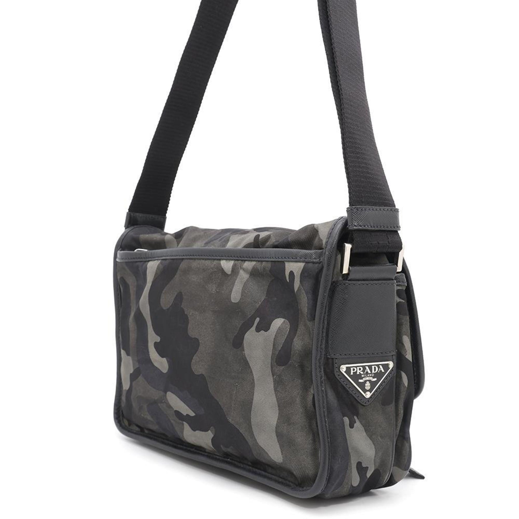 Prada Shoulder Bag Camouflage Pattern Nylon PRADA Black