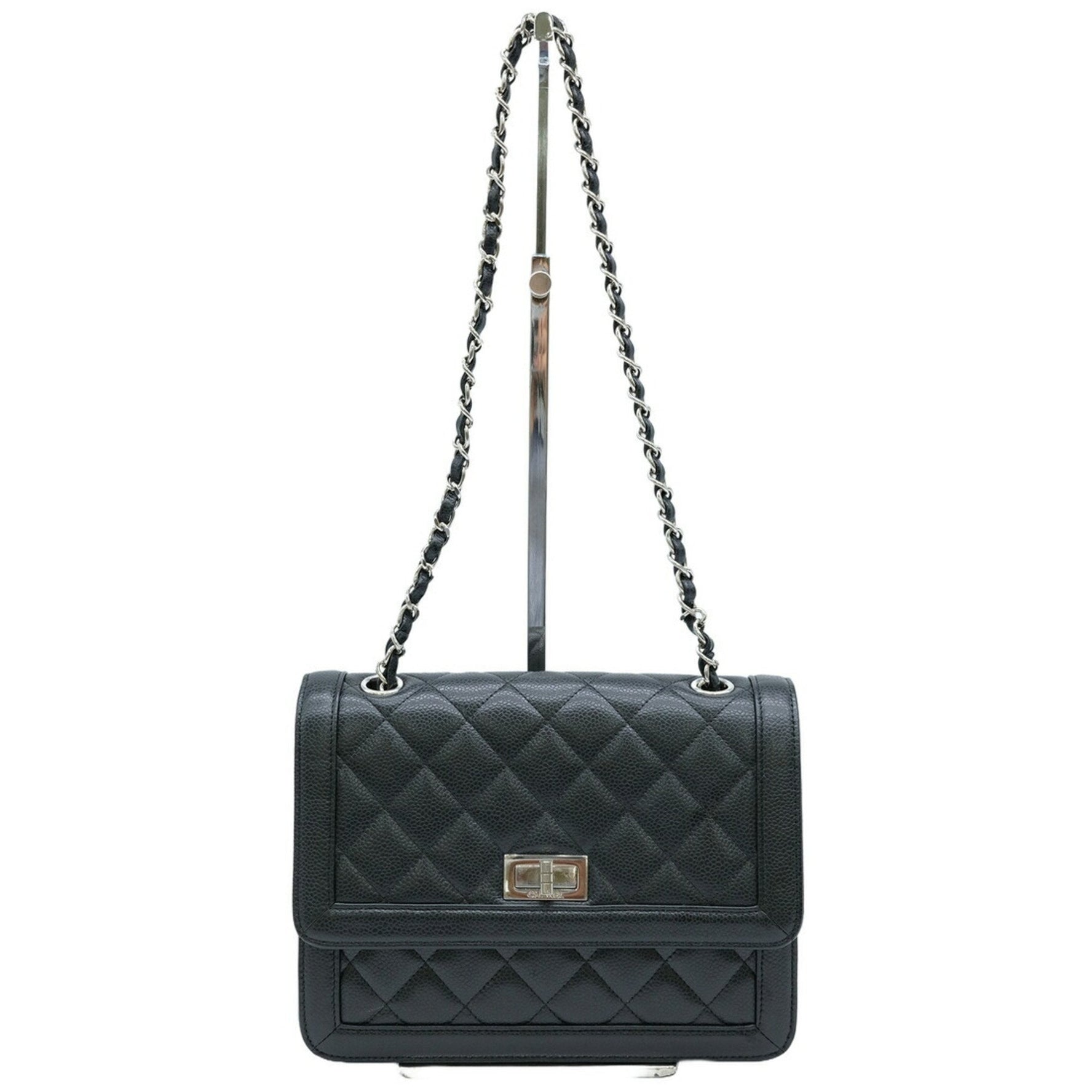 CHANEL Caviar Skin 2.55 Shoulder Chain Seal Included