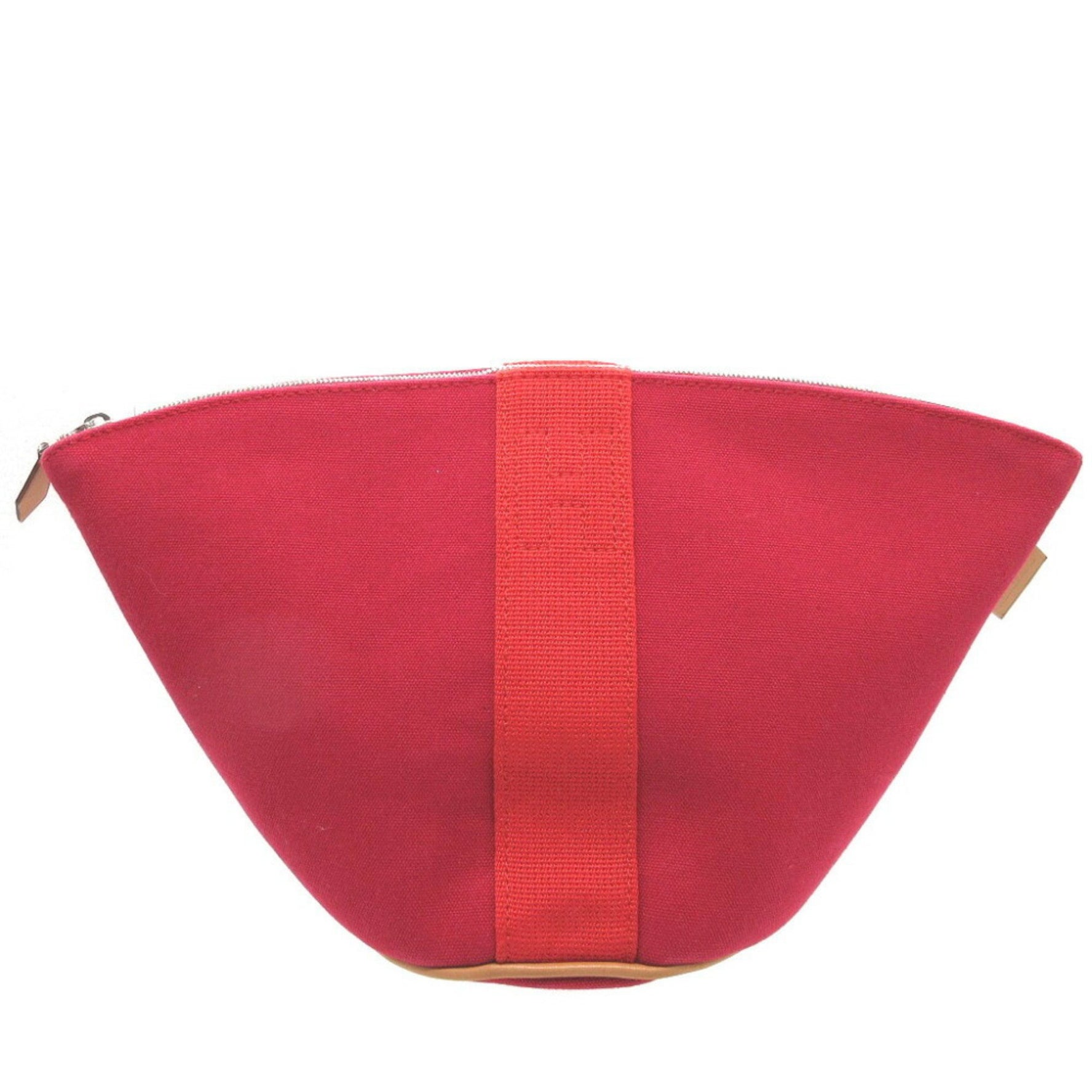 Hermes Palmire Canvas Rouge Vif Prune Pouch