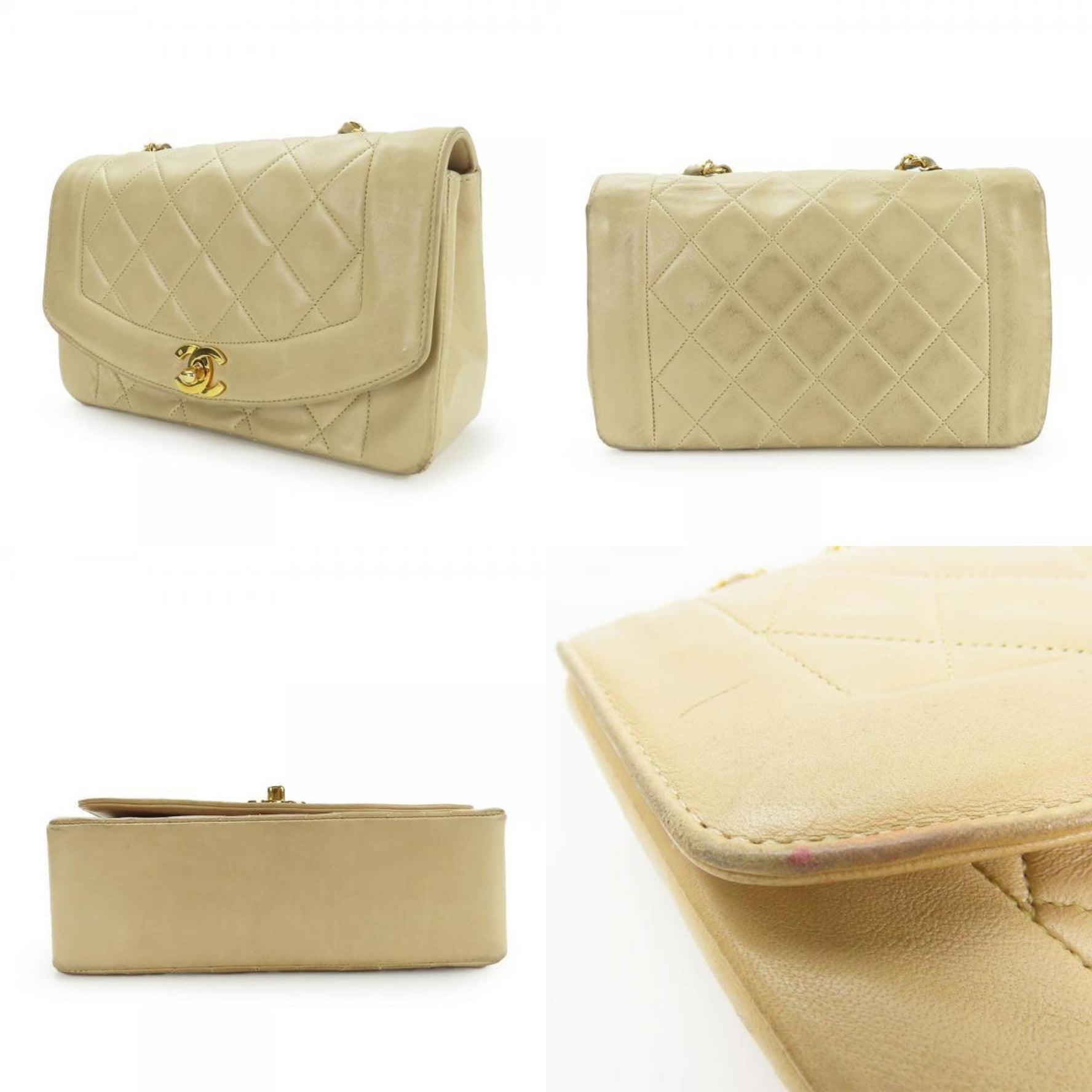 CHANEL Shoulder Bag Diana Lambskin Single Chain Coco Mark