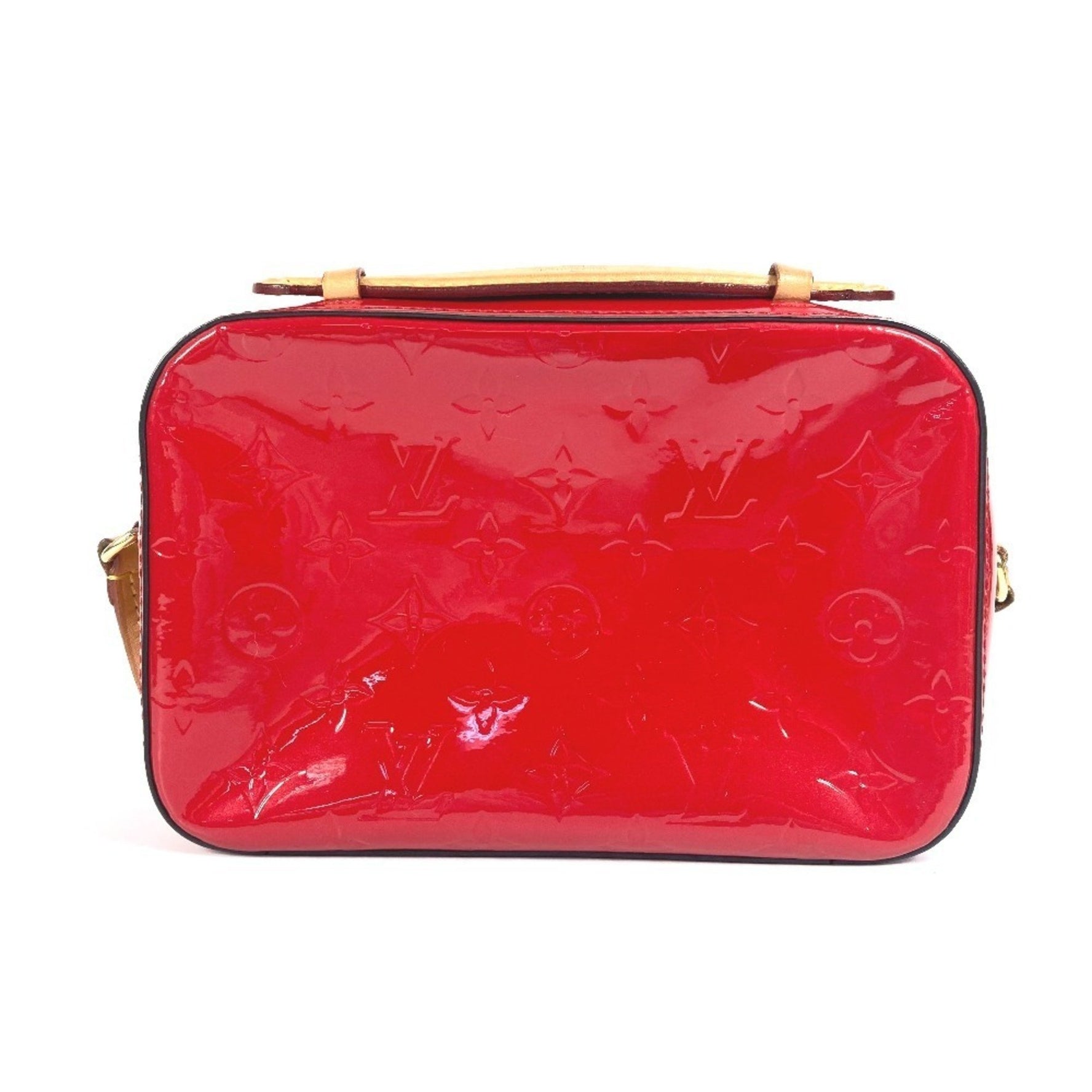 Louis Vuitton Santa Monica Monogram Vernis Canvas Bag, Handbag, Crossbody Shoulder Cerise, Red
