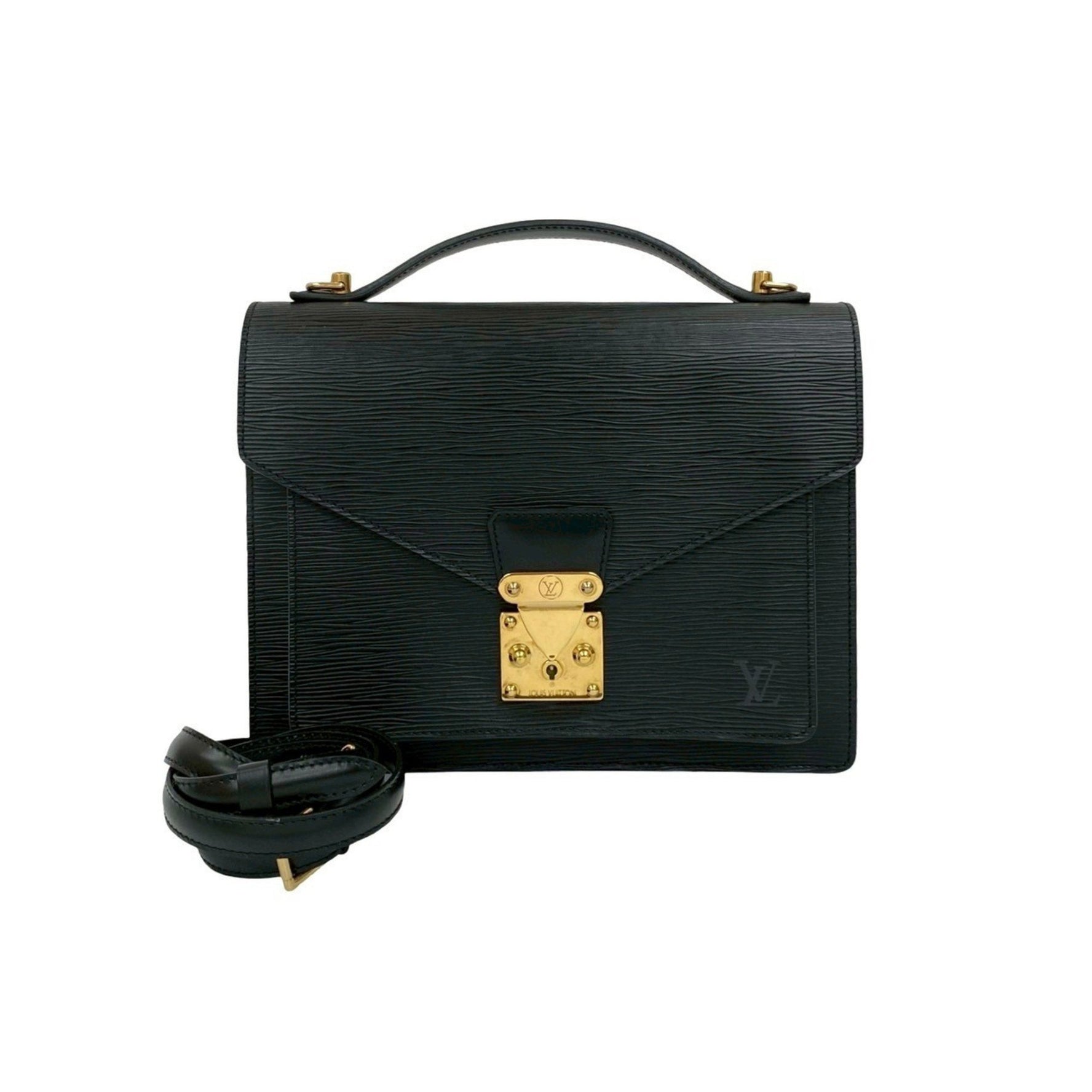 Louis Vuitton Vintage Monceau Epi Leather Handbag/Shoulder Bag, Noir 460-9