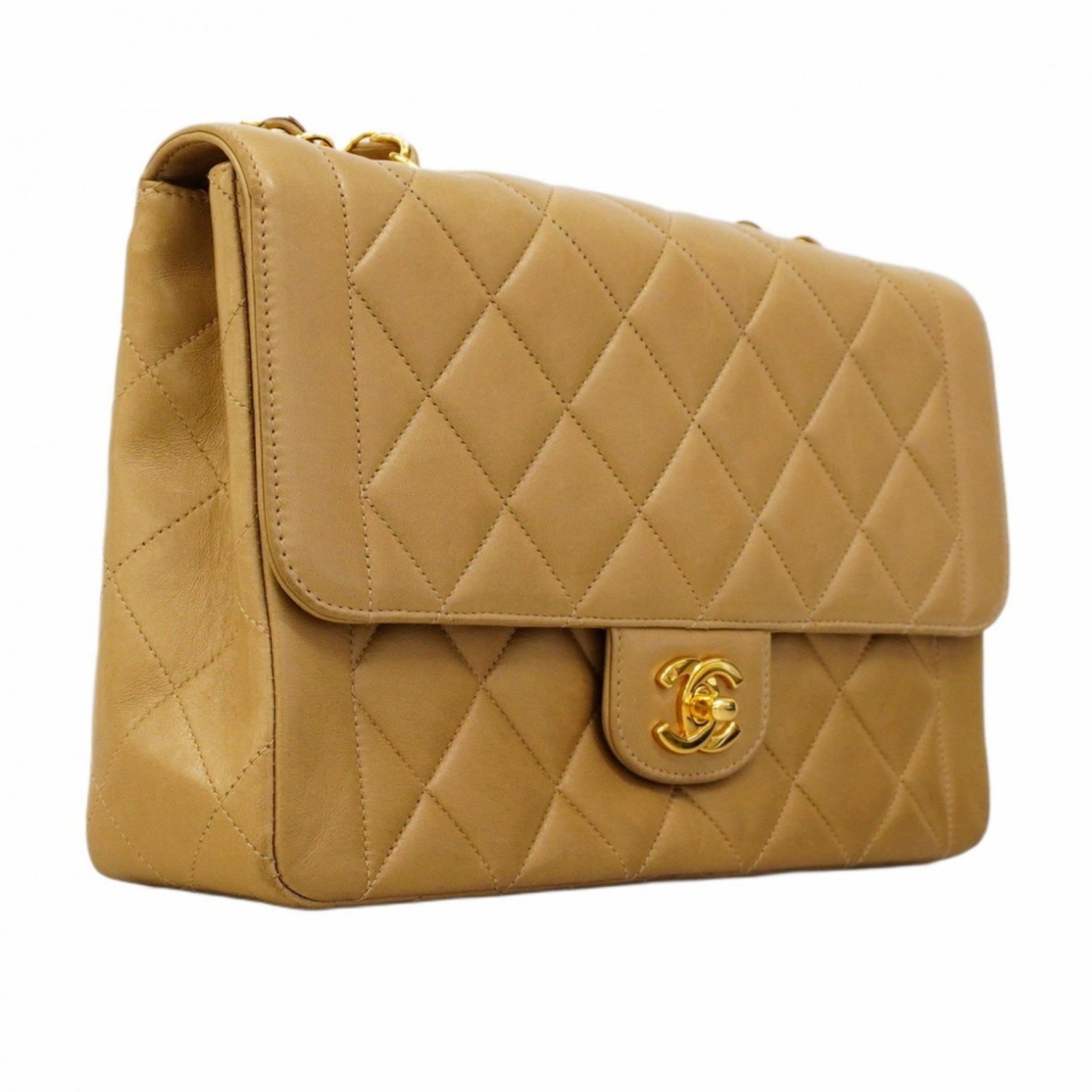 Chanel Shoulder Bag Matelasse W Chain Lambskin
