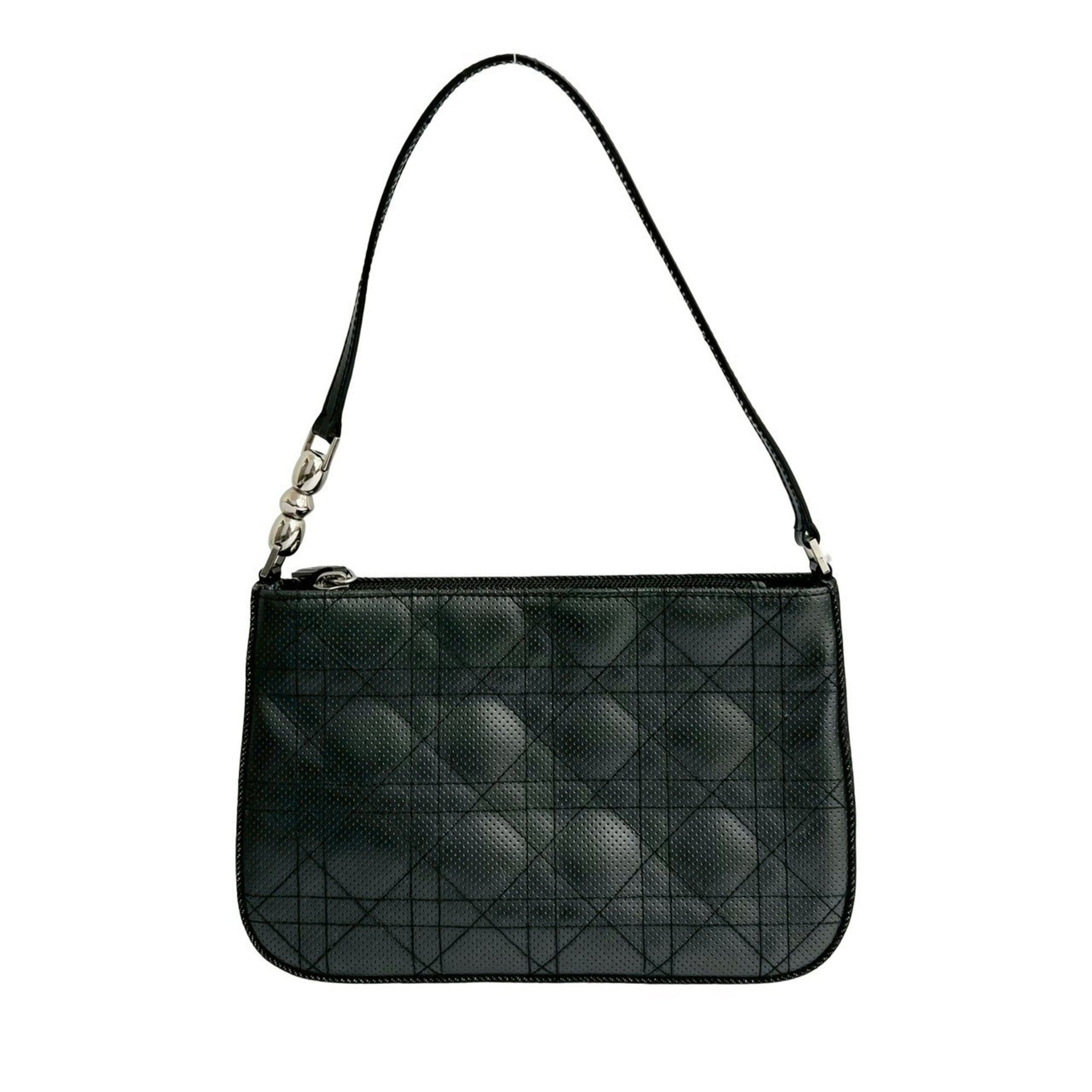 Christian Dior Cannage Stitched Perforated Leather Semi-One Shoulder Bag