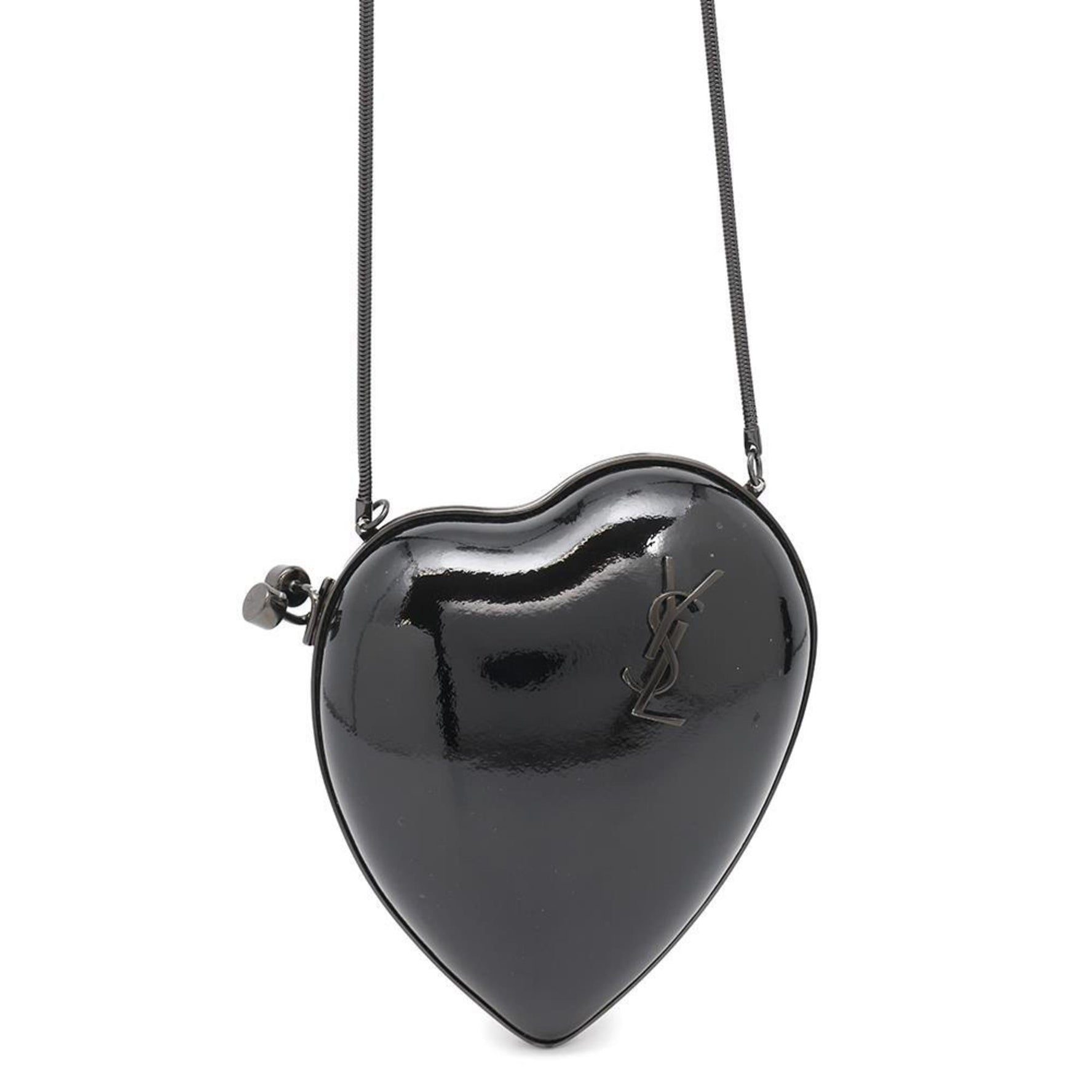 Saint Laurent Shoulder Bag Love Box Heart Shape Patent SAINT LAURENT PARIS Black