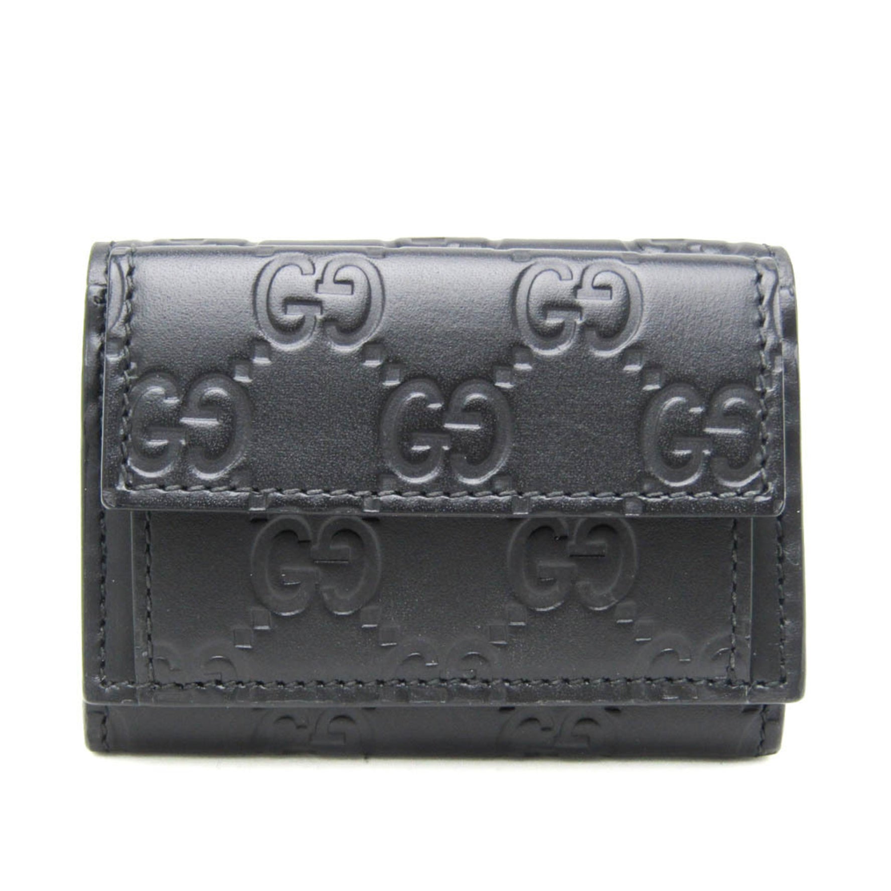 Gucci Guccissima Men,Women Leather Wallet (bi-fold) Black