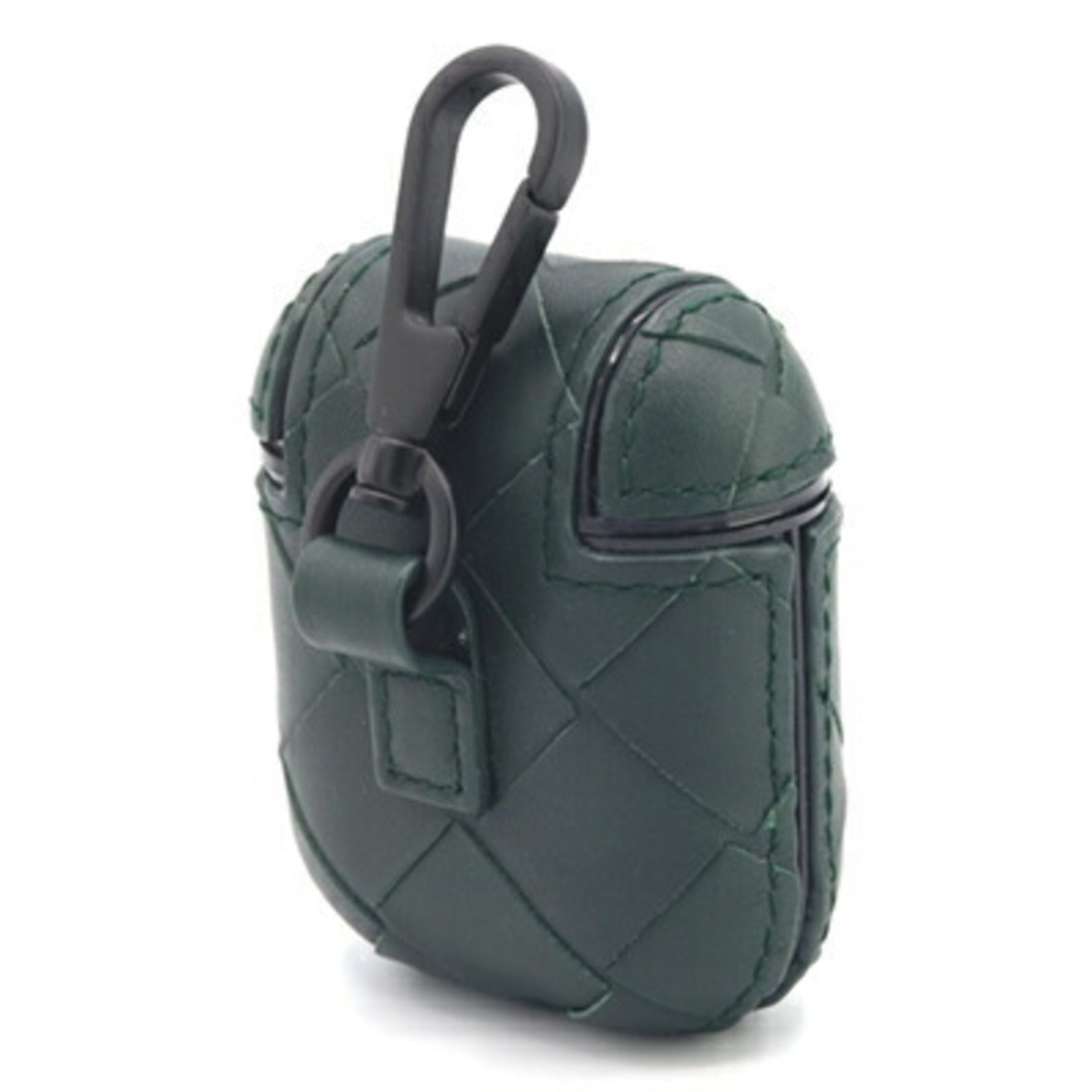 Bottega Veneta Earphone Case Intrecciato Dark Green Leather Airpods Generation Bag Charm Keychain Wireless Cover BOTTEGA VENETA