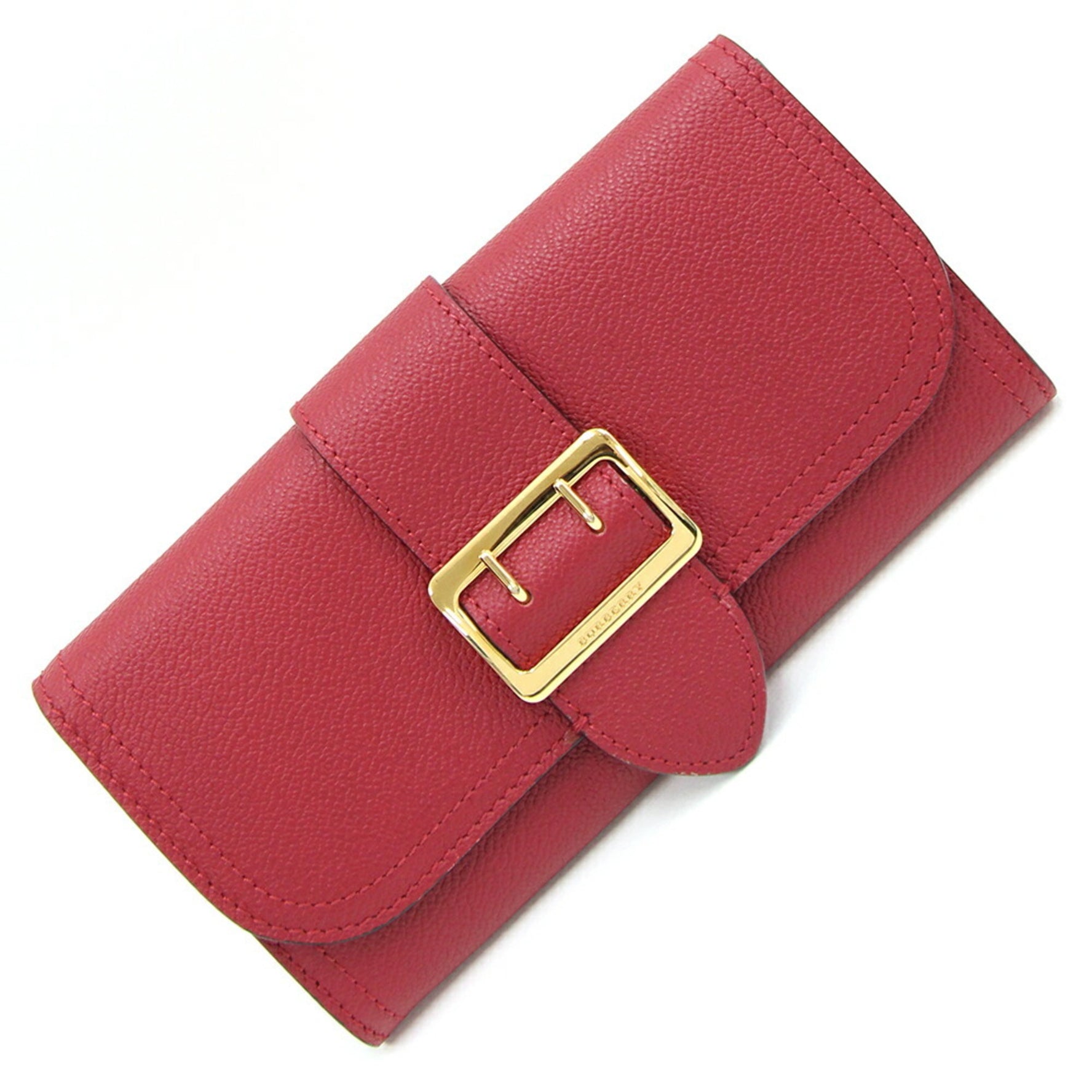 Burberry Bi-fold Long Wallet Red Leather Nova Check Women's BURBERRY