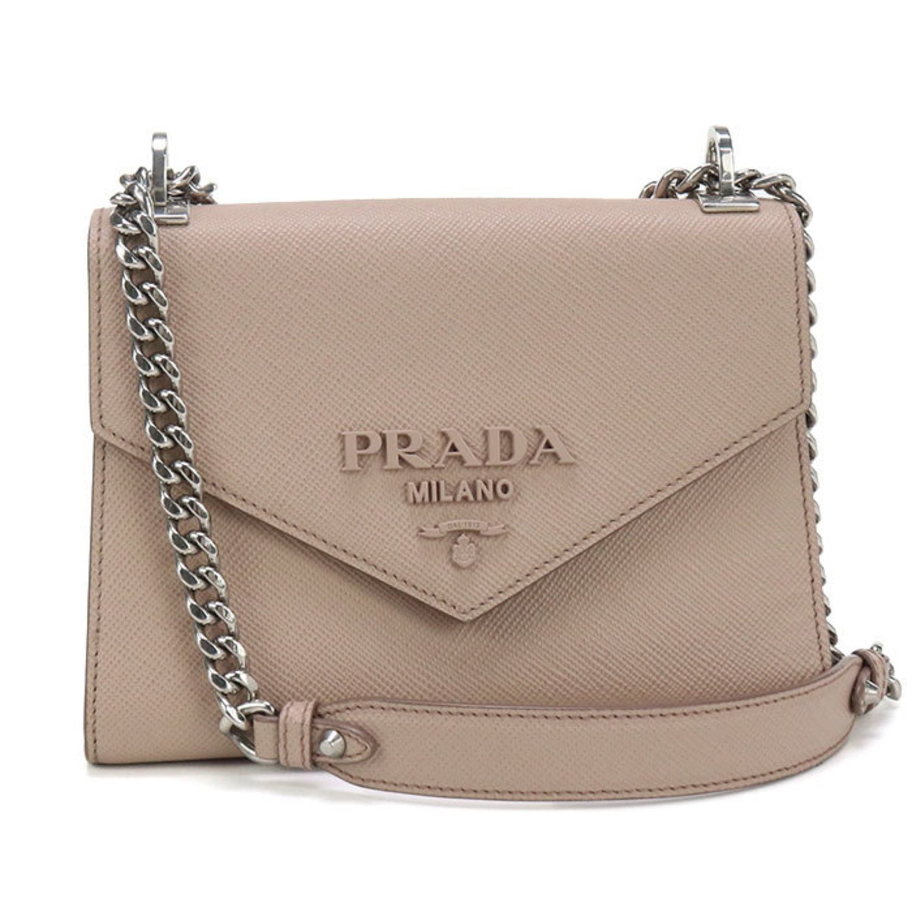 PRADA Shoulder Bag Chain Saffiano Leather