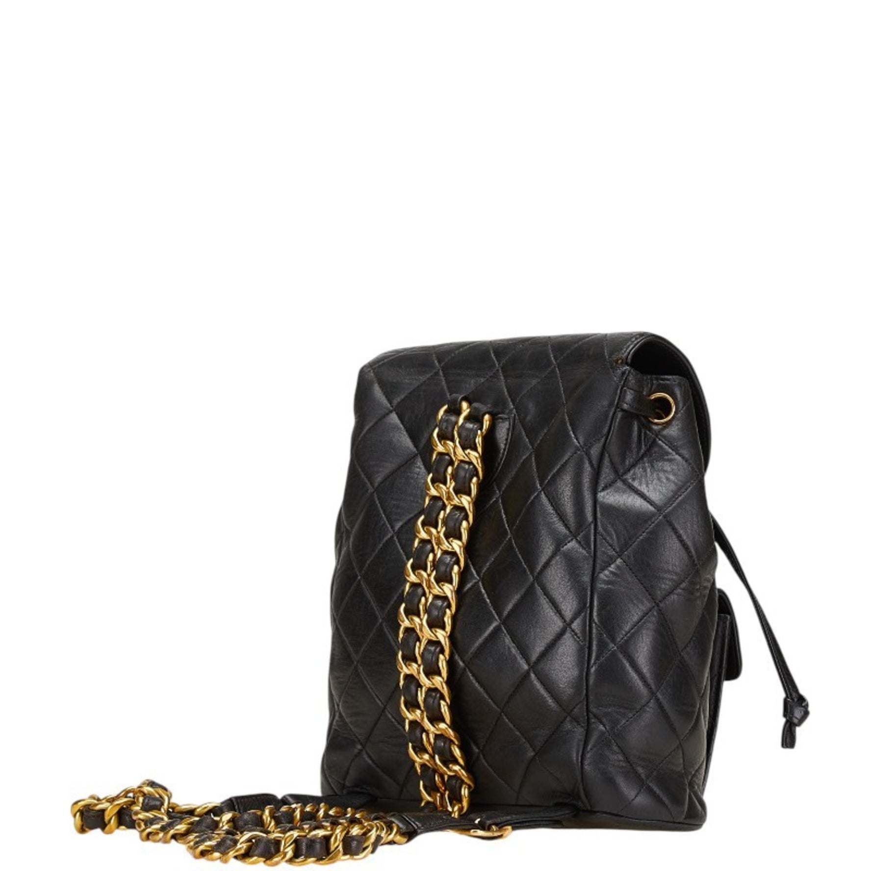 CHANEL Matelasse Coco Mark Gold Hardware Chain Backpack Lambskin