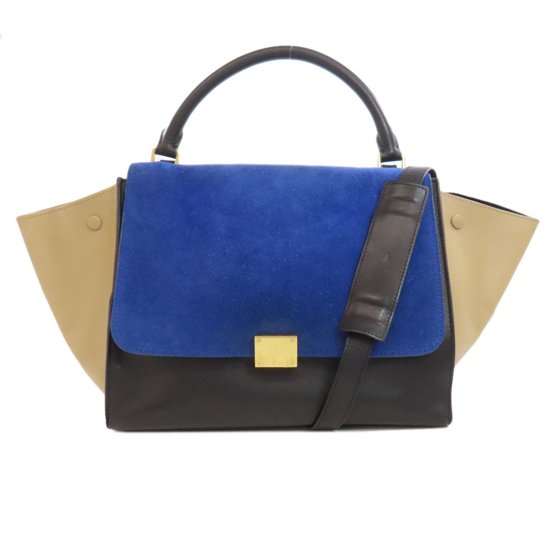 CELINE Trapeze Handbag Calf Suede