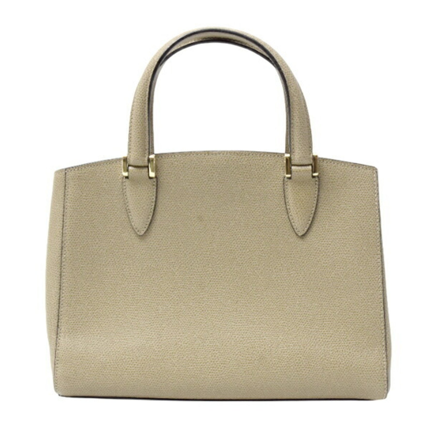 Valextra Small Triennale Handbag/Shoulder Bag in Greige Calfskin Leather