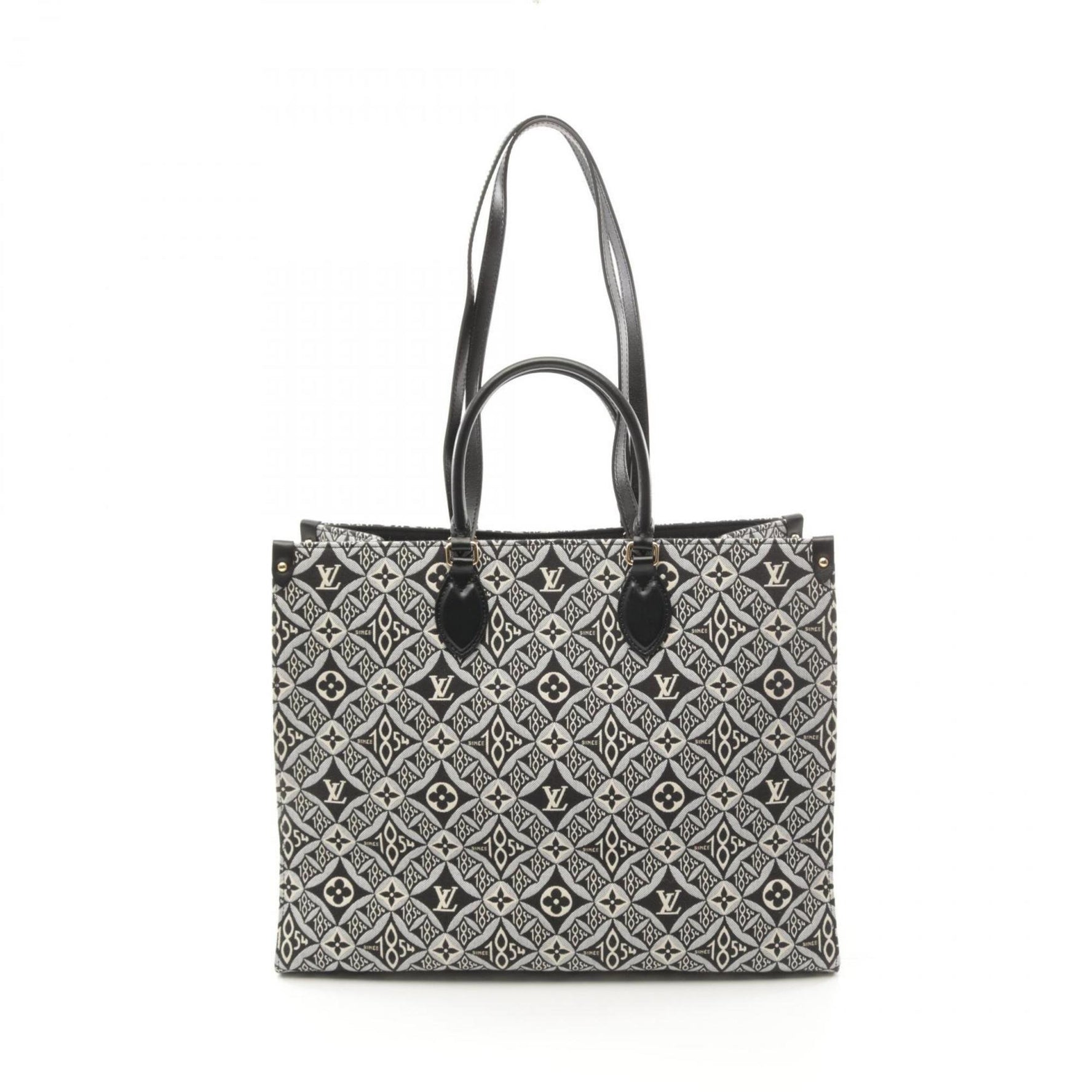 LOUIS VUITTON On the Go GM Since 1854 Tote Bag Canvas Leather Monogram Jacquard Women's Gray Black M57207