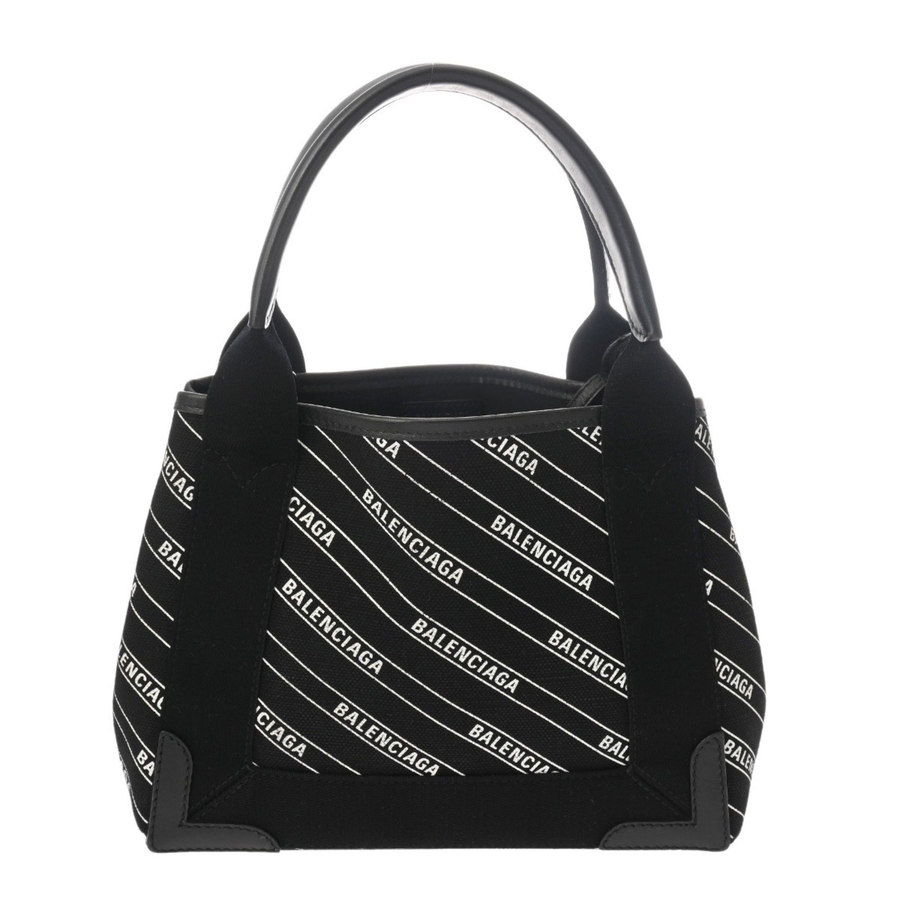 BALENCIAGA Navy Cabas XS Canvas and Leather Handbag