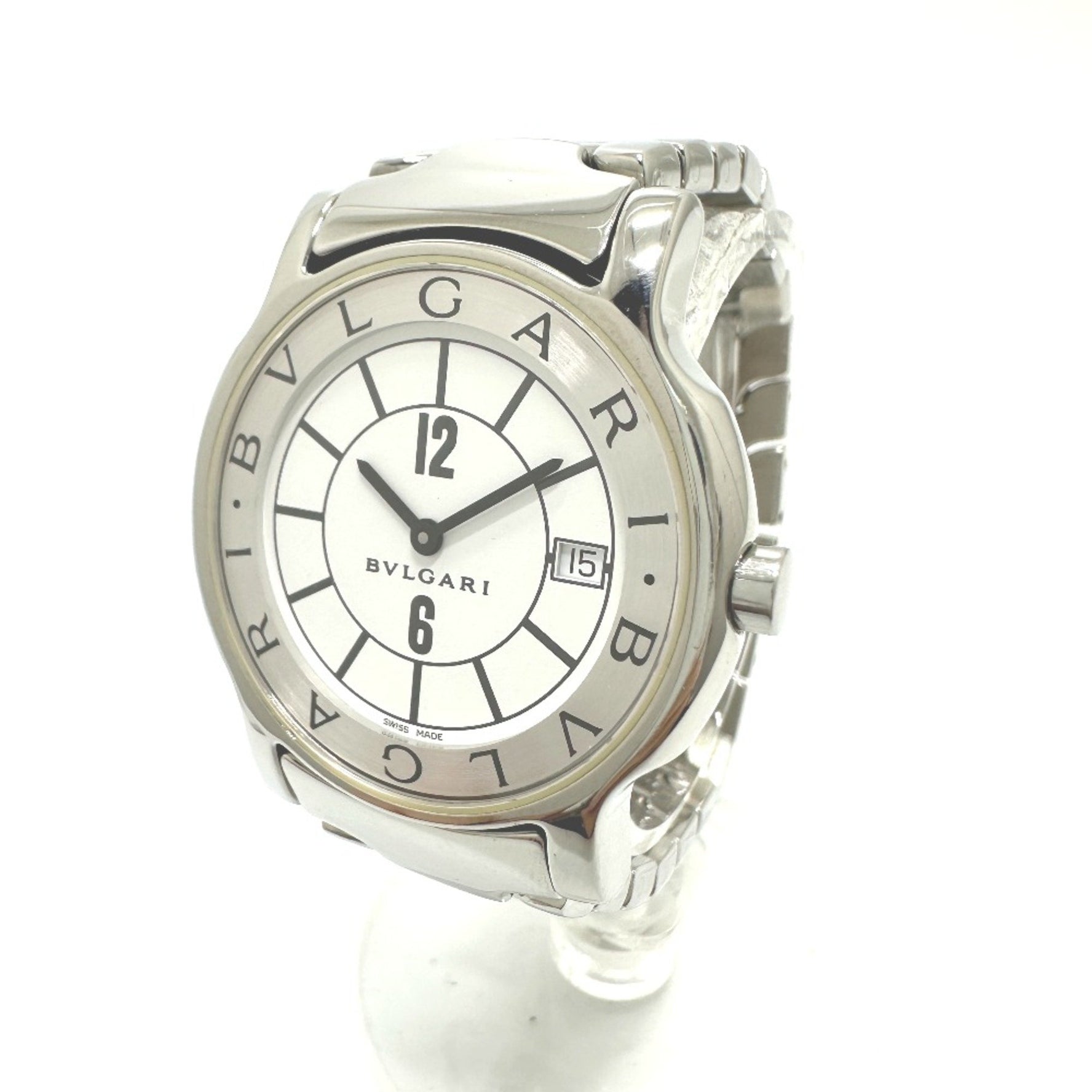 Bvlgari ST35S Quartz date Wristwatch Silver