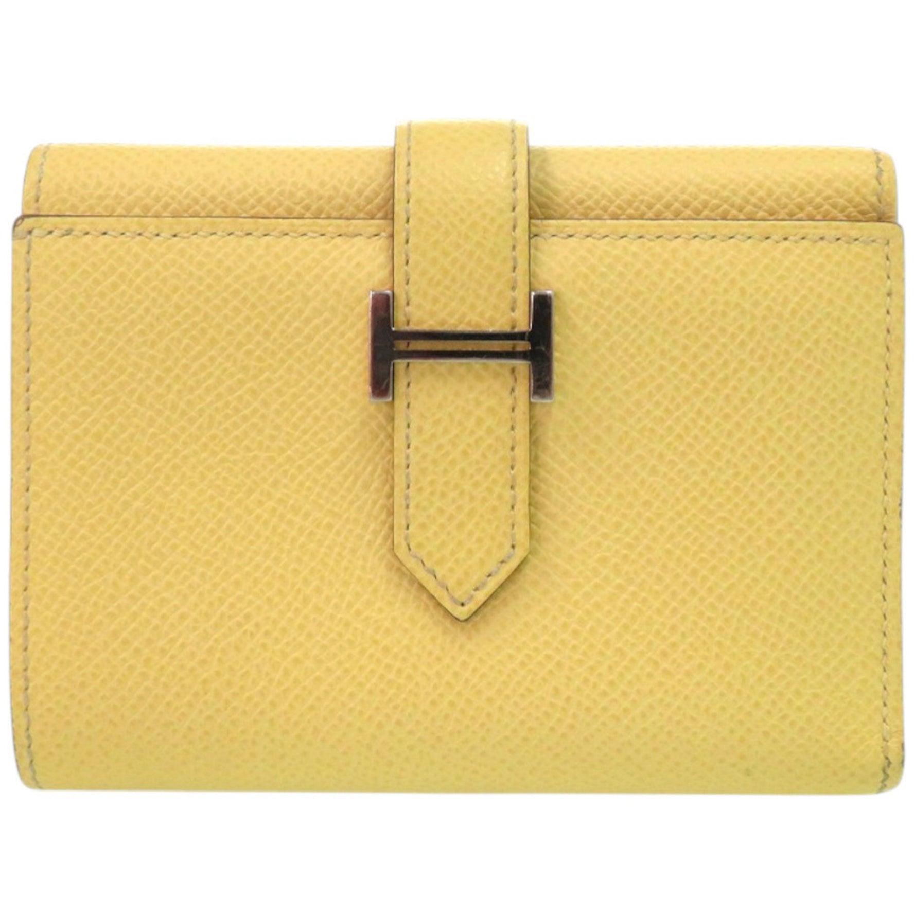 Hermès Bearn Combination Epsom Leather Jaune Boussin Z Stamp (2021 Model) Tri-fold Wallet 0361 HERMES