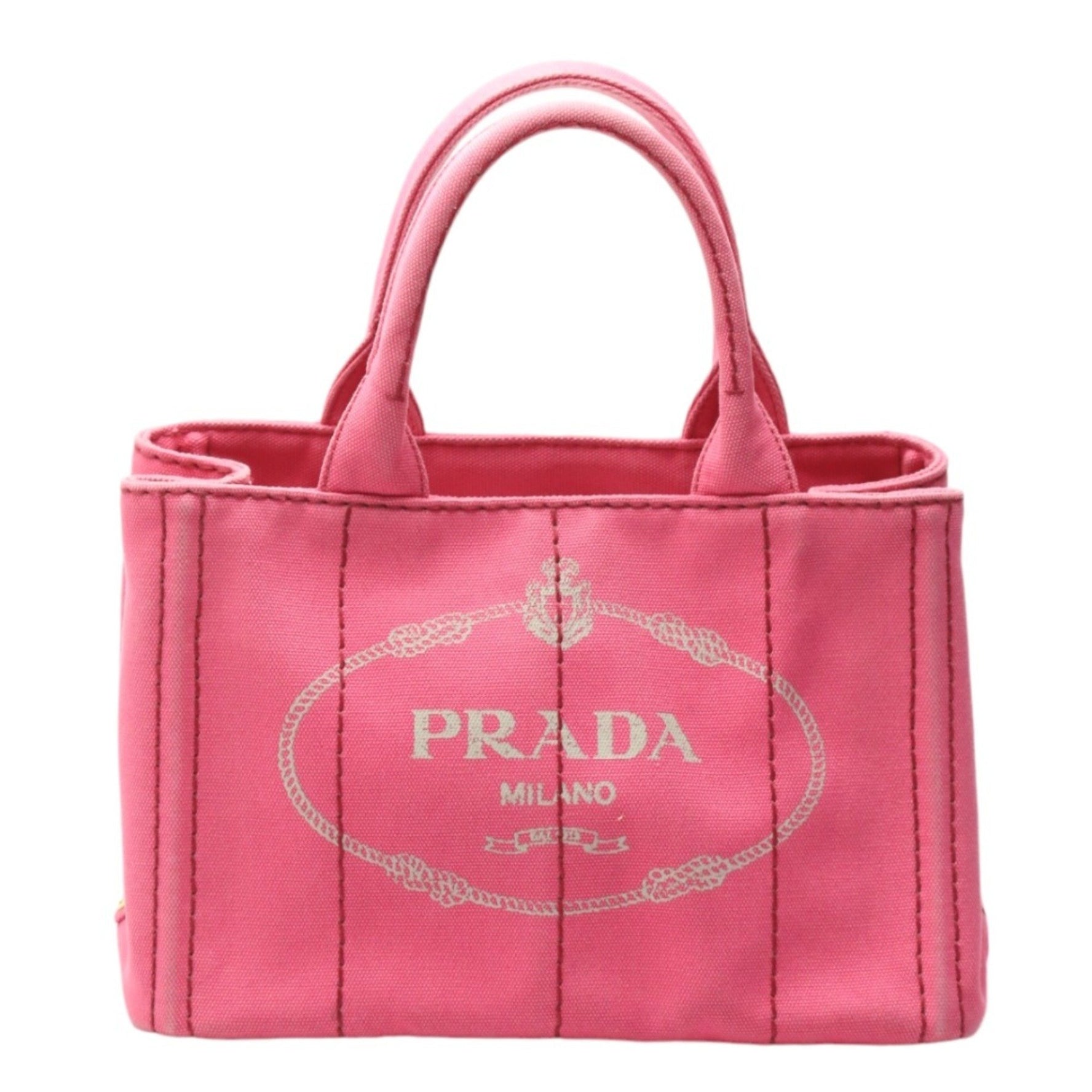 PRADA Bag Cotton Canvas Canapa 1BG439 Pink