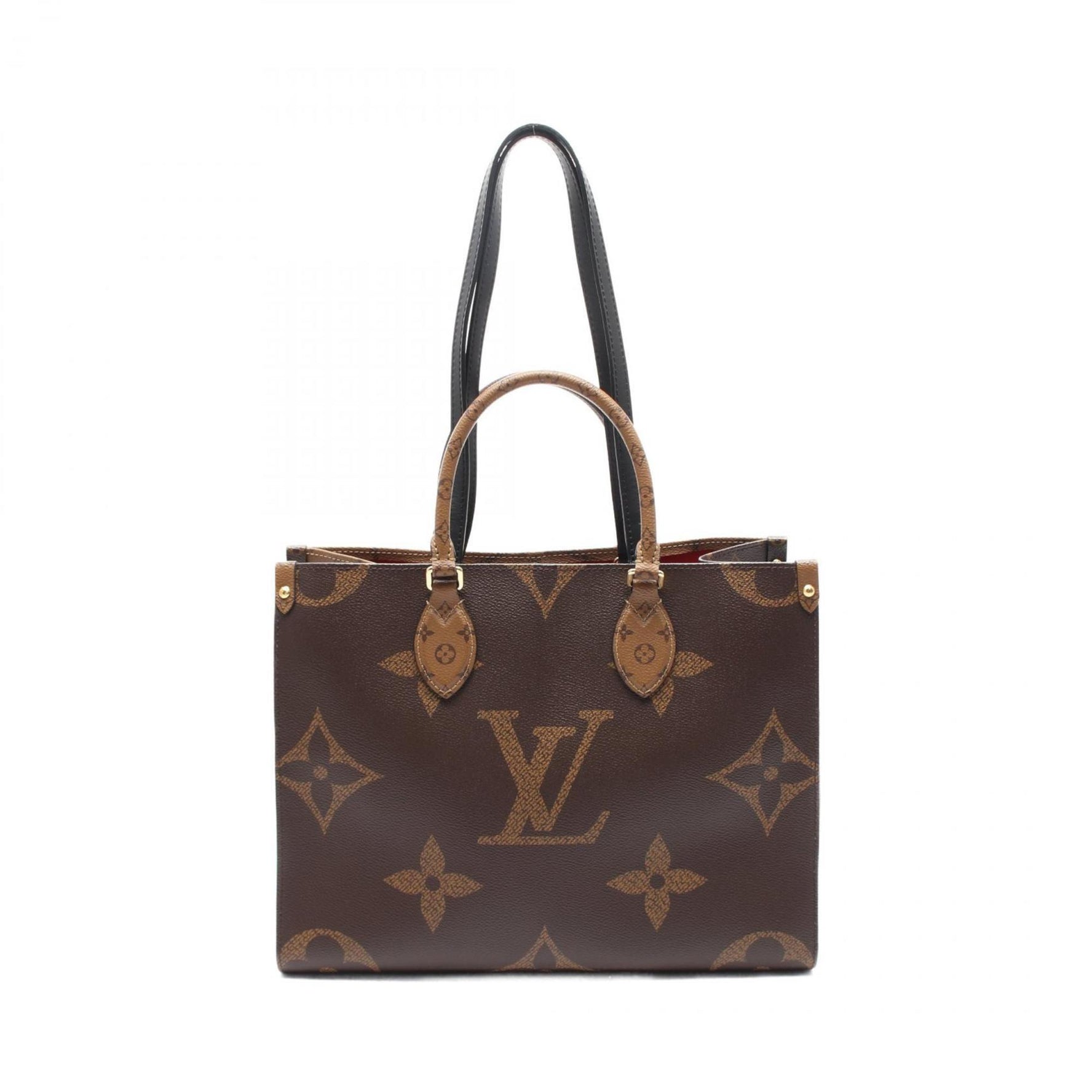 LOUIS VUITTON On the Go MM Tote Bag Coated Canvas Leather Monogram Giant Women's Brown Beige M45321