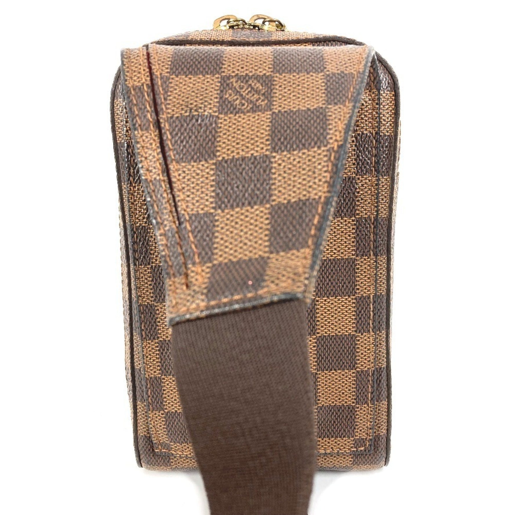 LOUIS VUITTON Damier Geronimos (old) shoulder bag, waist or body bag in canvas, Ebene brown