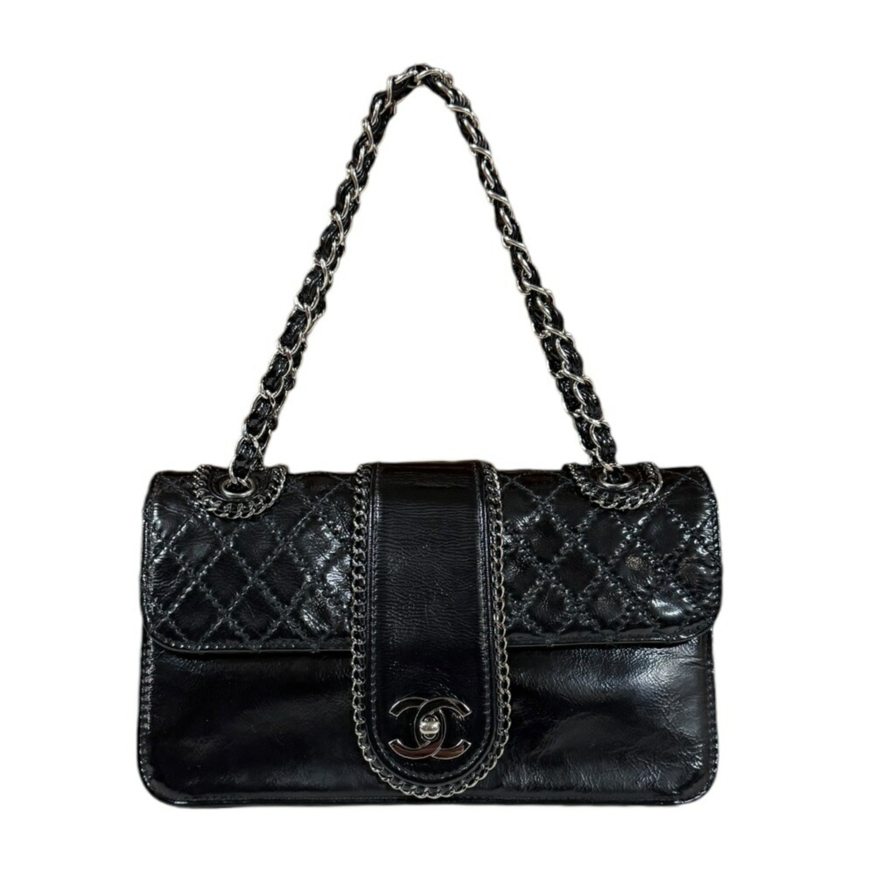 Chanel Luxury Shoulder Bag Patent Leather W Chain