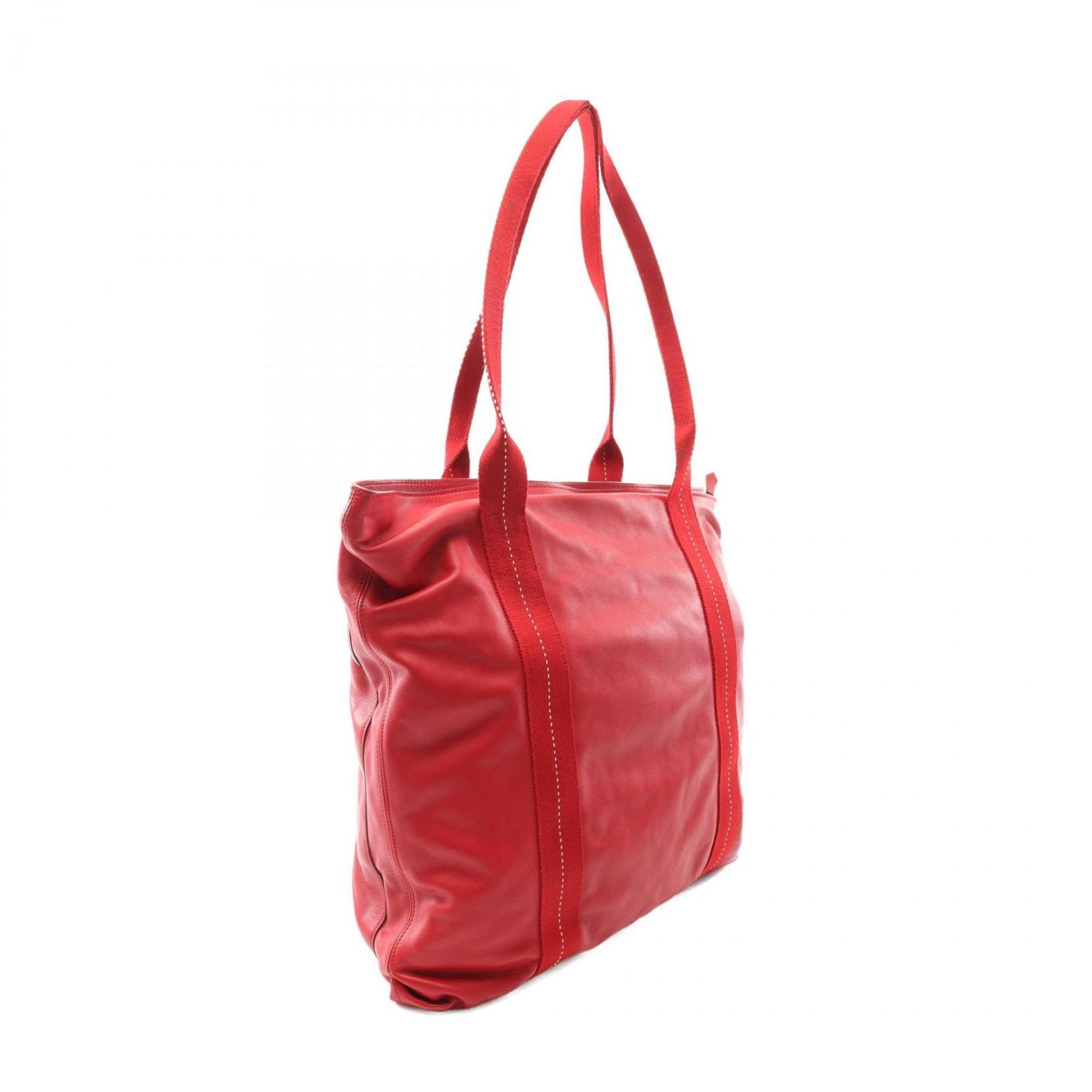 Hermes Hermès Caravan Vertical GM Tote Bag, Leather, Veau-Derma, Red