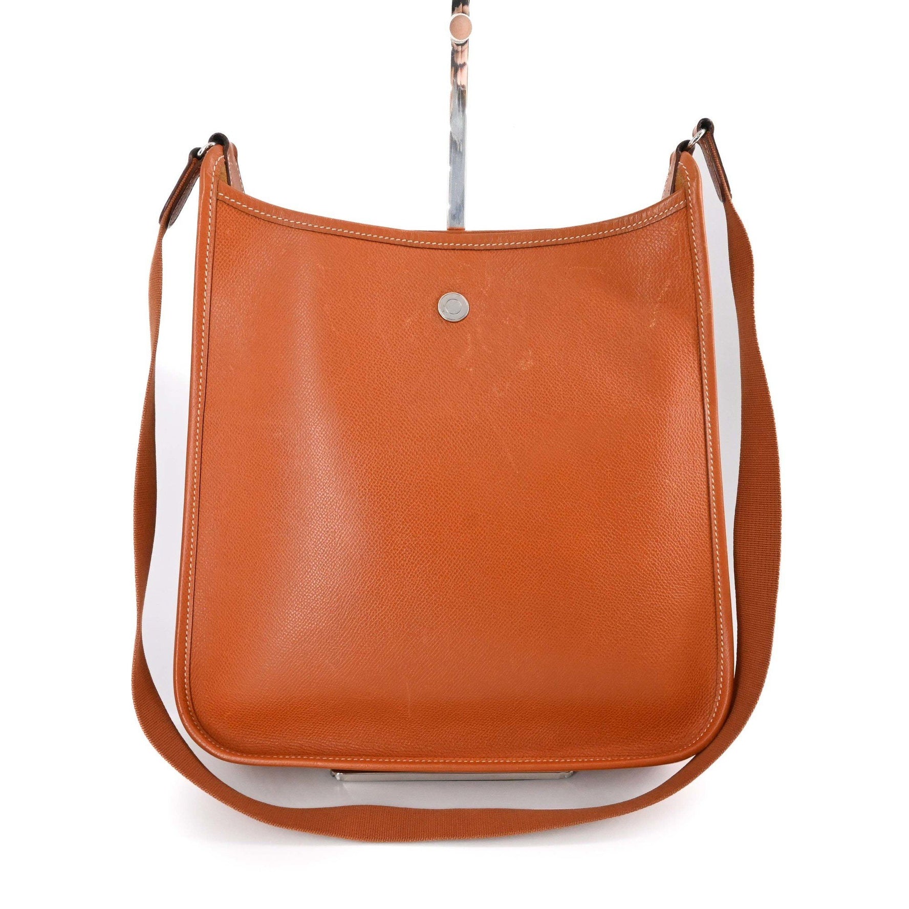 HERMES Vespa PM Shoulder Bag in Cognac and Brown, #□I