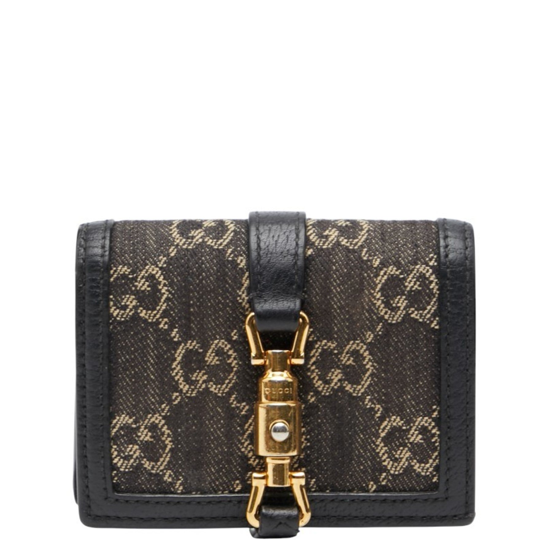Gucci Jackie 1961 Bifold Compact Wallet Denim Leather