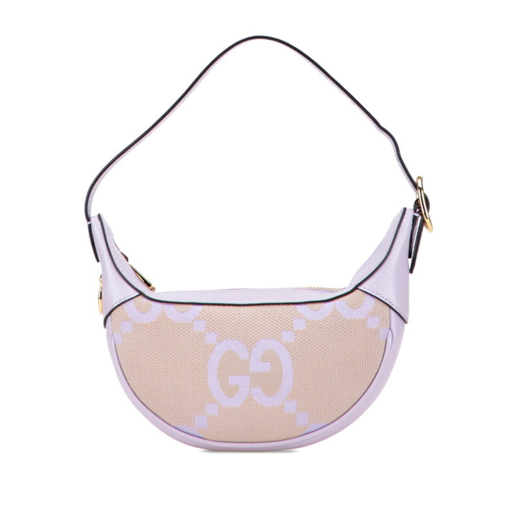 Gucci Jumbo GG Mini Bag, Handbag, One-Shoulder Purple and Beige Canvas Leather