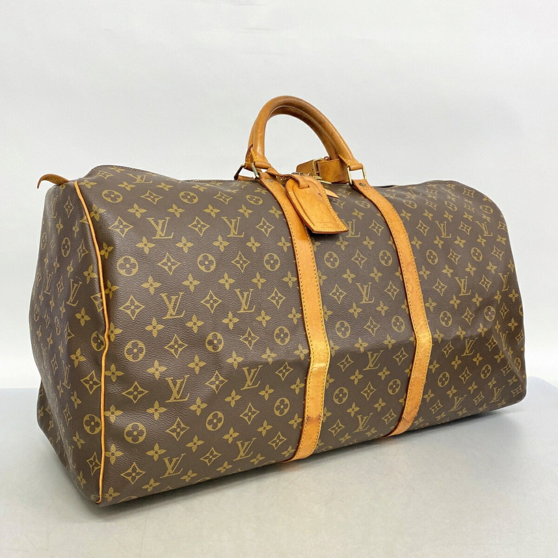 Louis Vuitton Monogram Keepall 60 Boston Bag Brown Men's and Women's