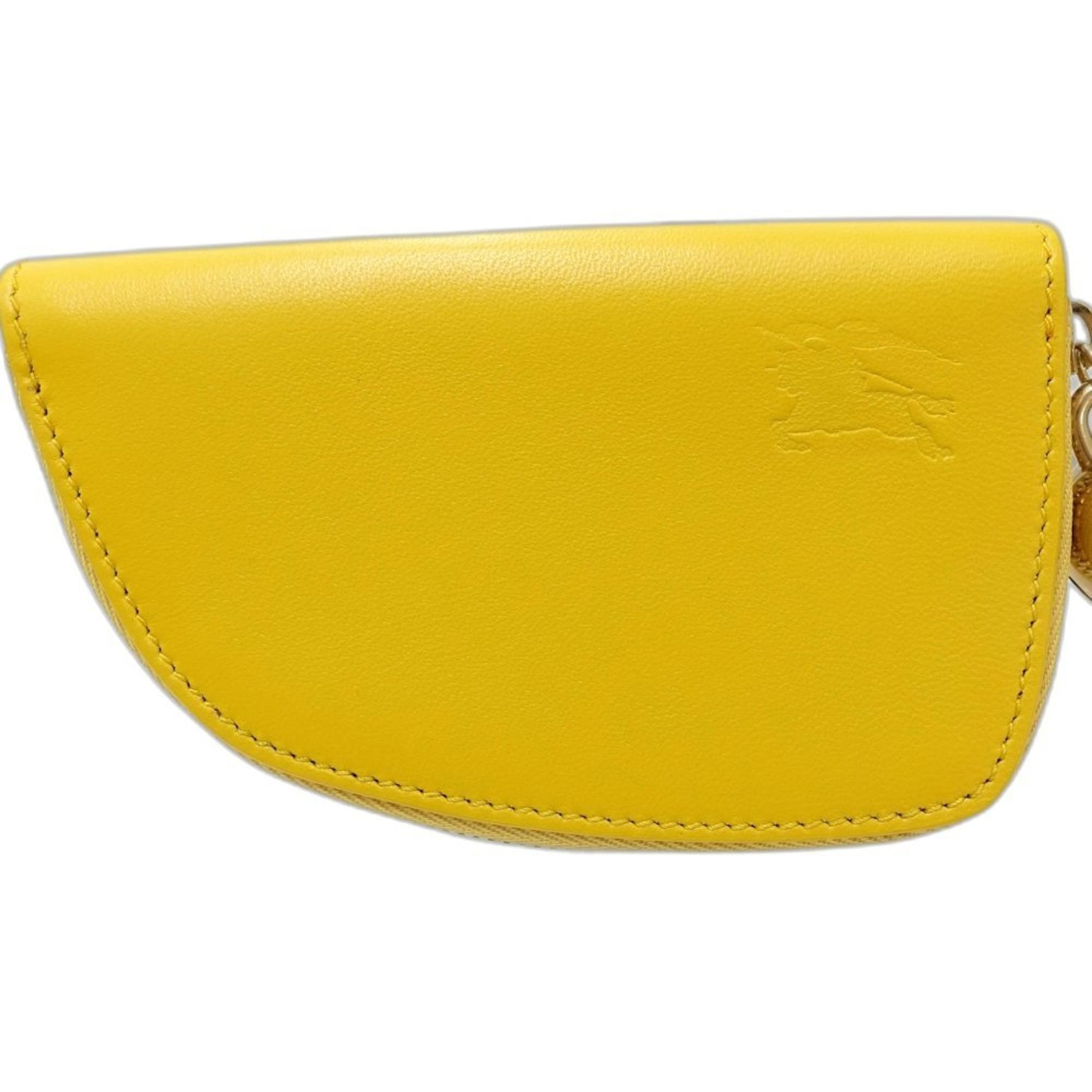 BURBERRY Wallet/Coin Case Shield Coin Purse Leather Yellow