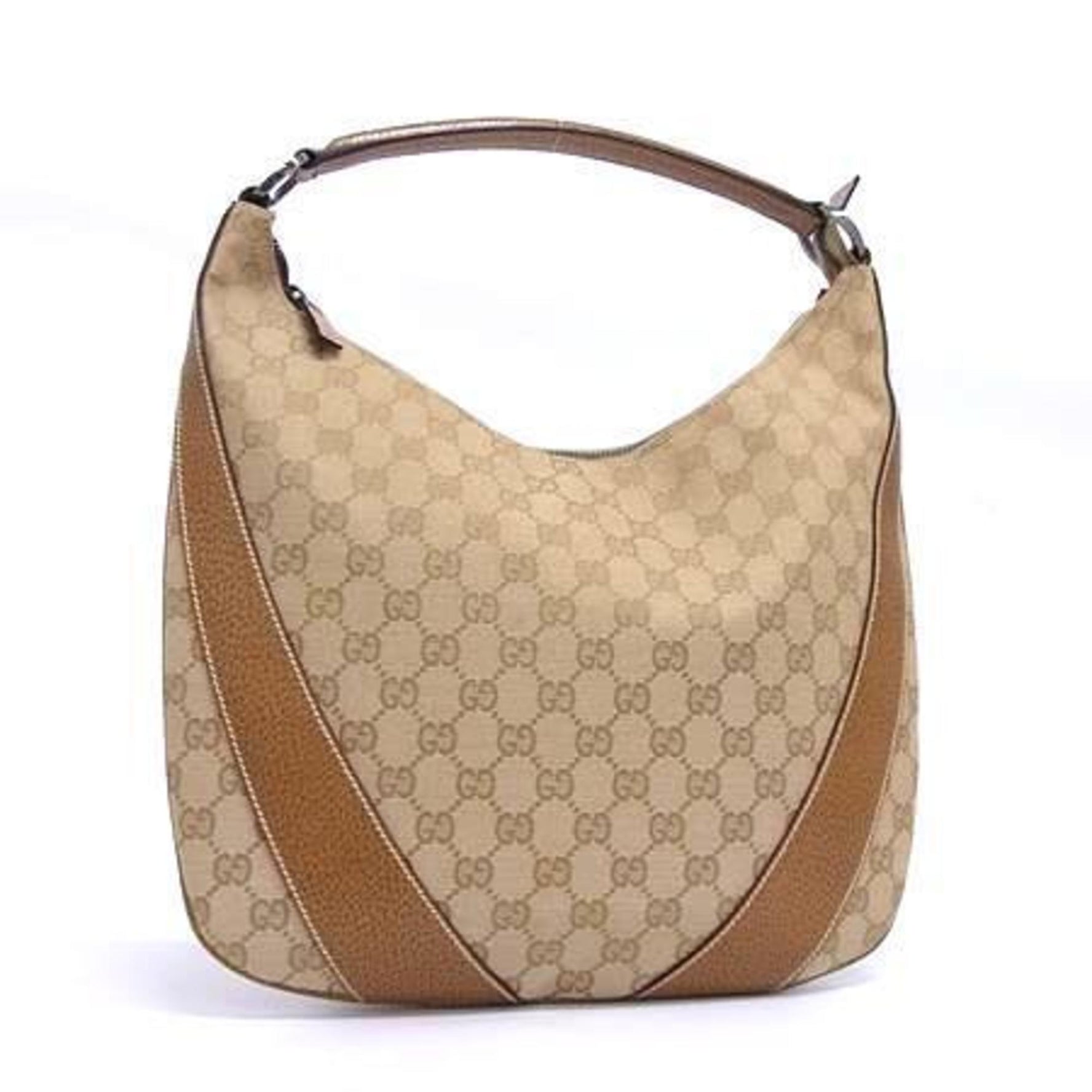 GUCCI GG Canvas Shoulder Bag and Leather
