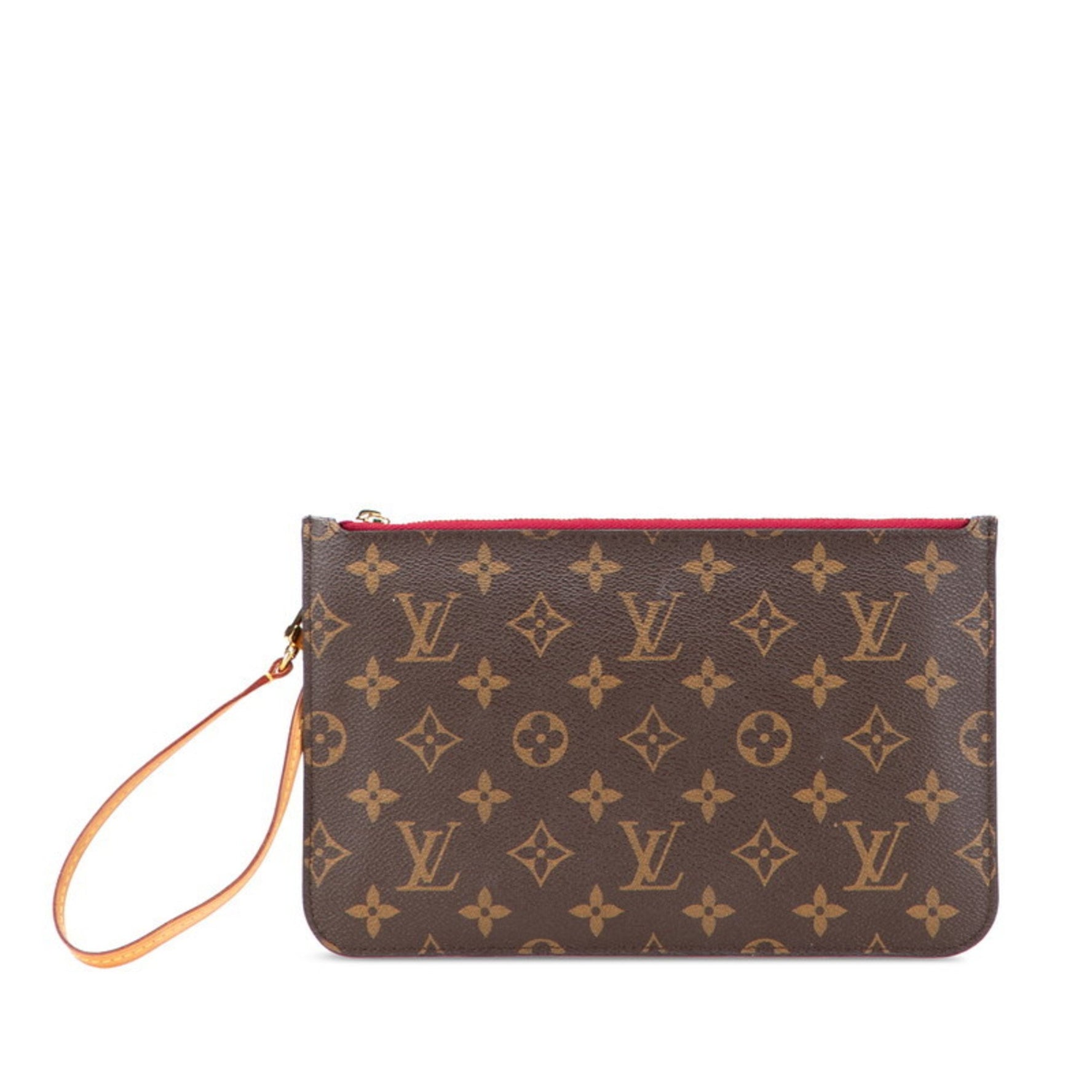 Louis Vuitton Monogram Neverfull GM Accessory Pouch Brown Pivoine Leather LOUIS VUITTON