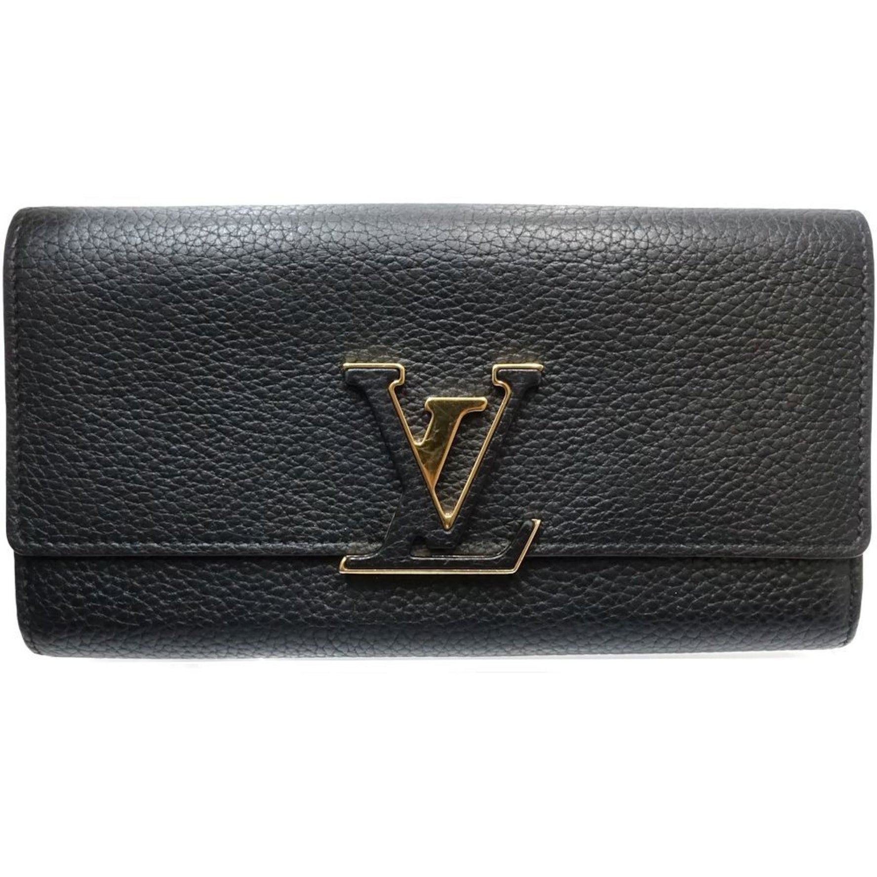 LOUIS VUITTON Louis Vuitton Long Wallet M61248 Portefeuille Capucines Noir Hot Pink