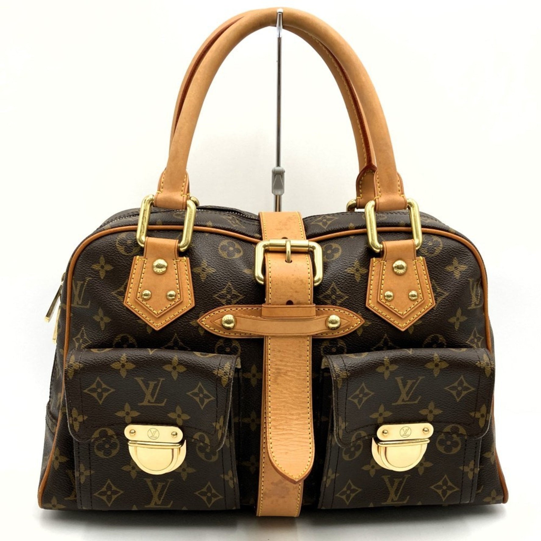 LOUIS VUITTON Manhattan GM Handbag Monogram Canvas Brown M40025 Women's