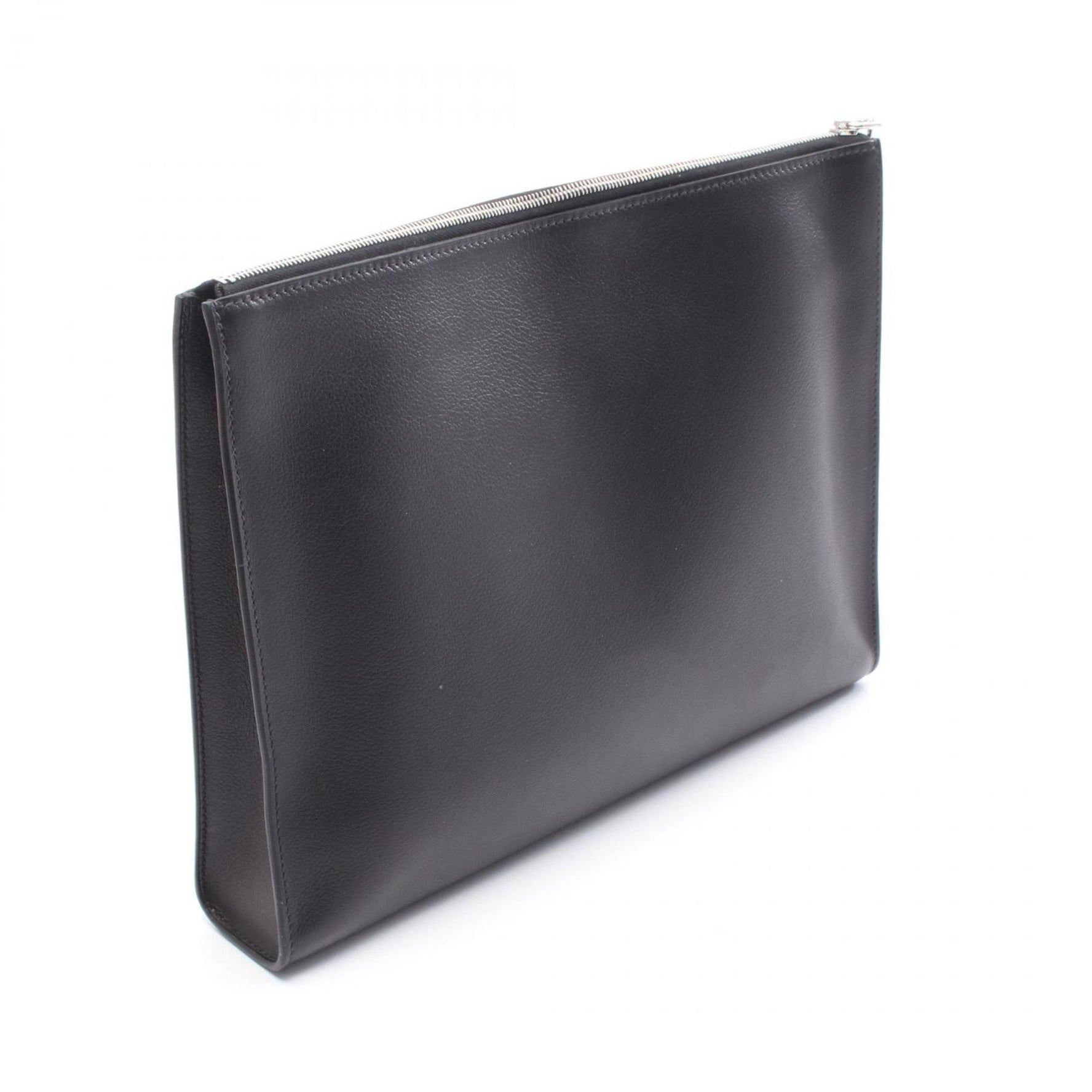 Hermes Hermès Zip Ango GM Chaine d'Ancre Pouch Bag Leather Evergrain