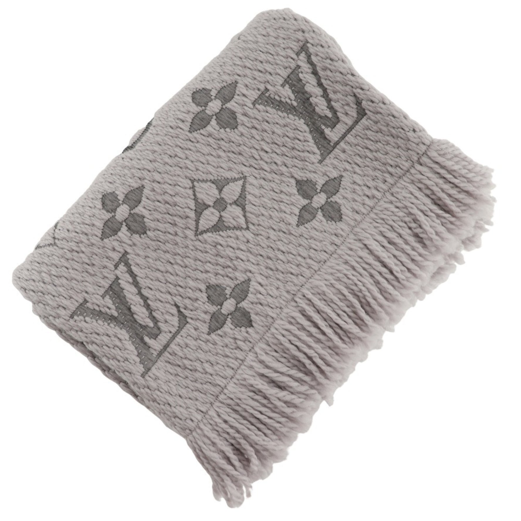 Louis Vuitton Escalp Mania Scarf Wool Grey Logo