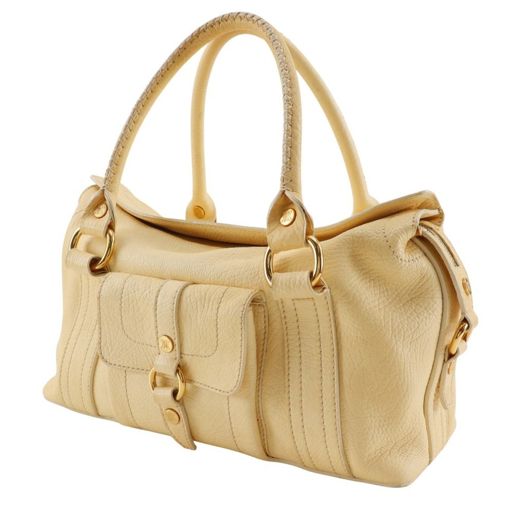 Celine Triomphe Leather Tote Bag, Mini Boston Bag