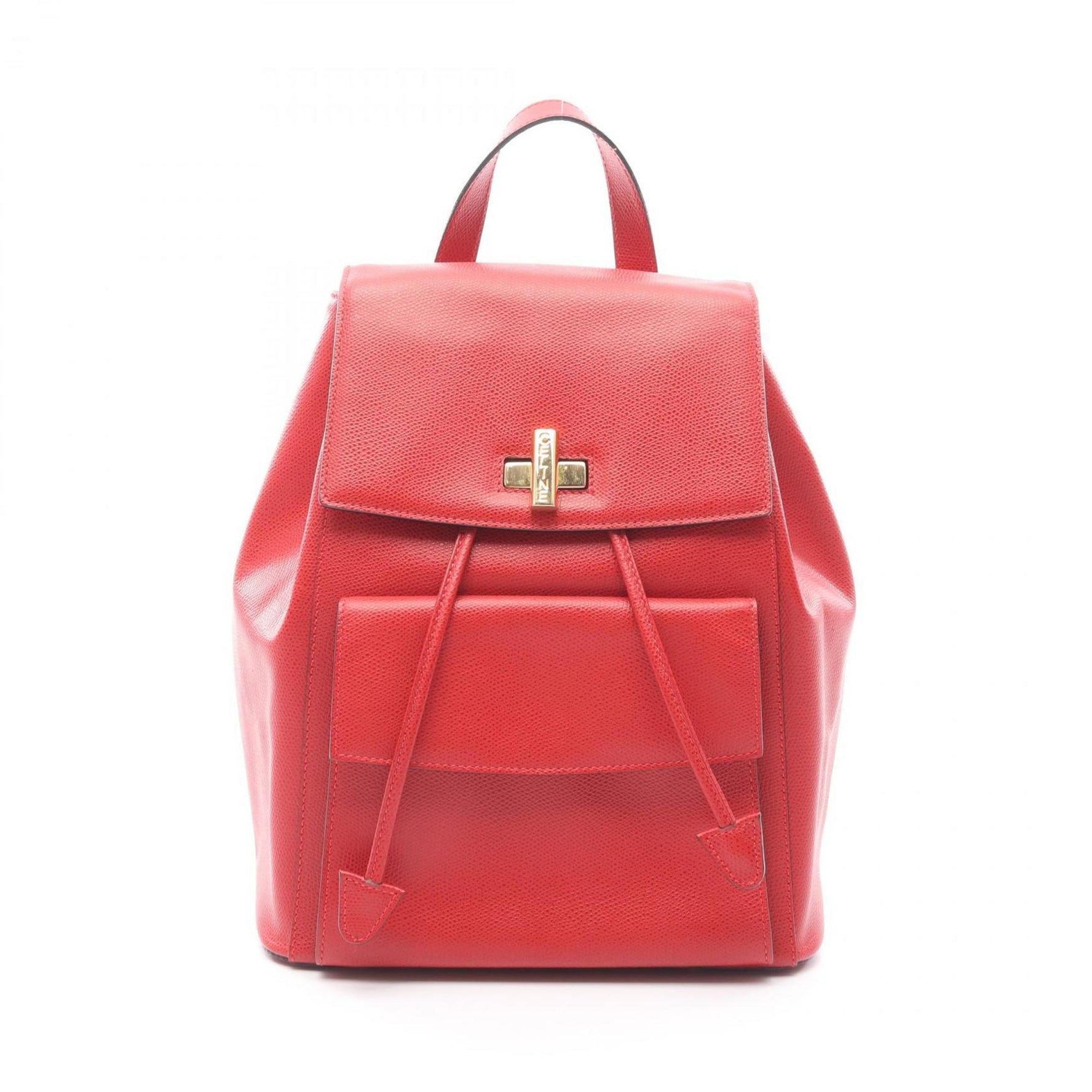 Celine rucksack, leather backpack bag, red