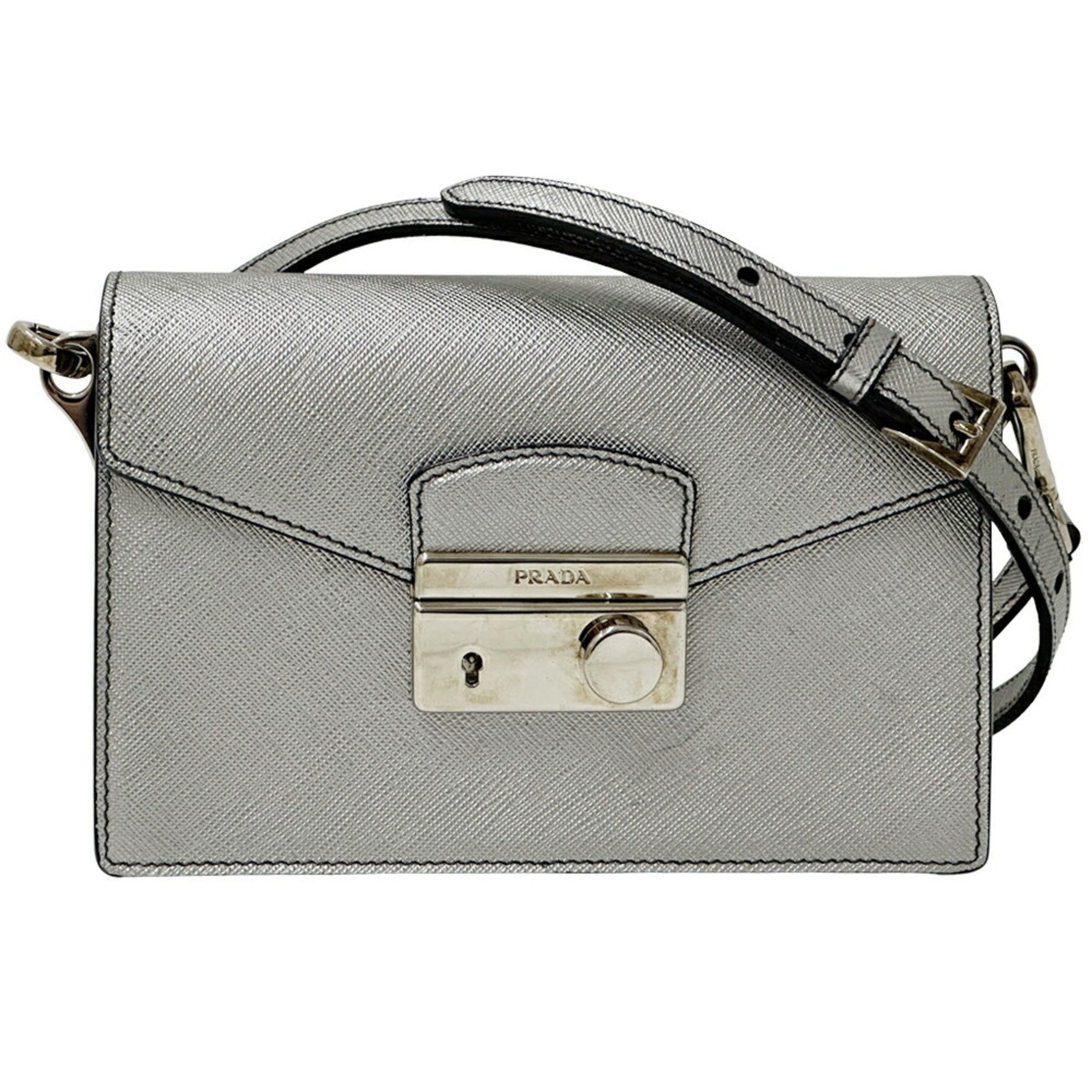 Prada Saffiano Compact Shoulder Bag