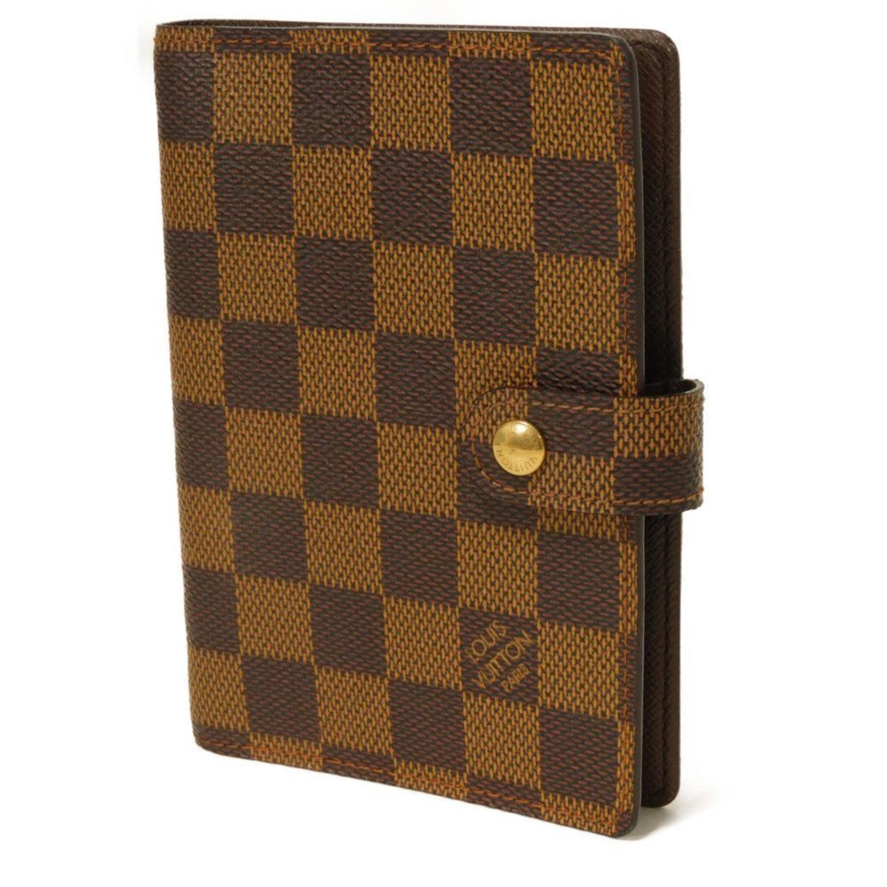 Louis Vuitton Agenda PM Planner Cover, Brown, Checkered Pattern, Damier Ebene Leather Card Case, Men's/Women's