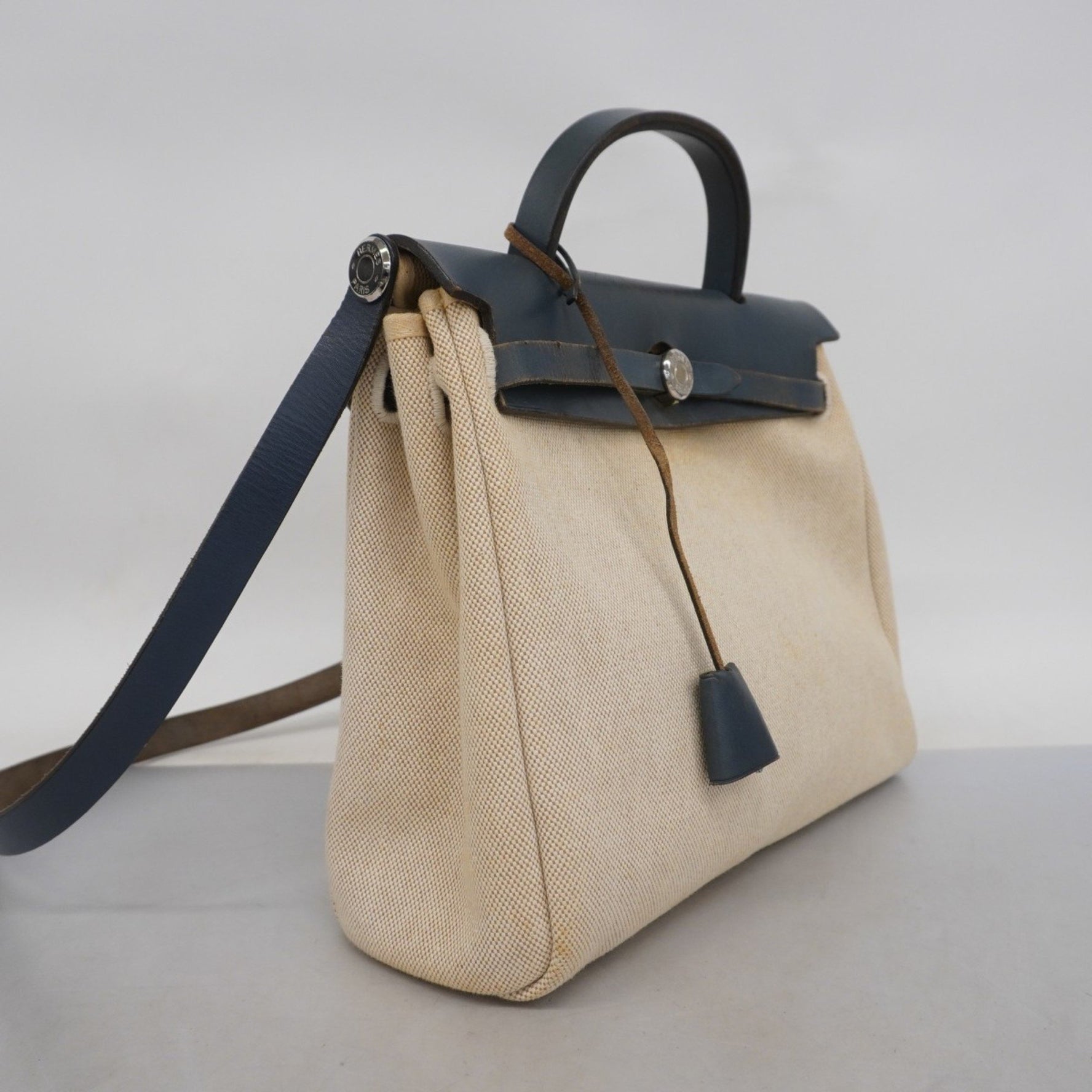 Hermes Hermès Handbag, Airbag PM, Toile H, Blue, E Stamp, Women's