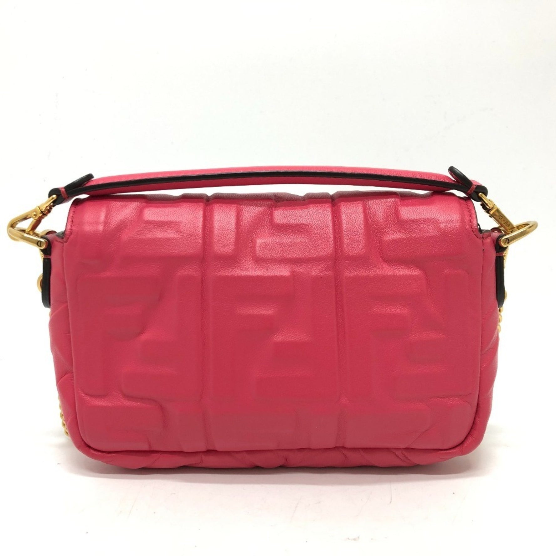 FENDI FF Baguette Small Chain Bag, Shoulder Lambskin