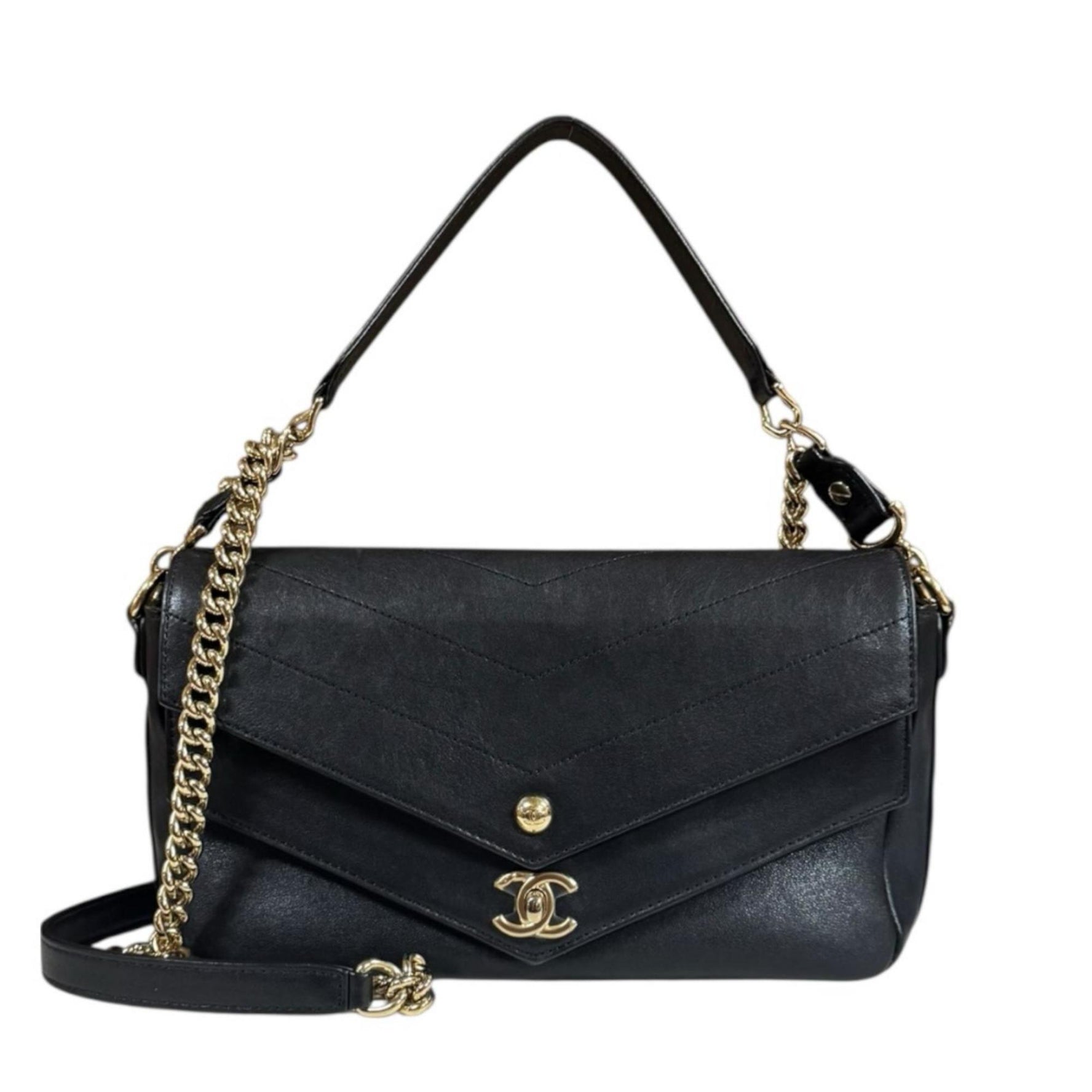 Chanel V-Stitch Shoulder Bag, Leather, Chain