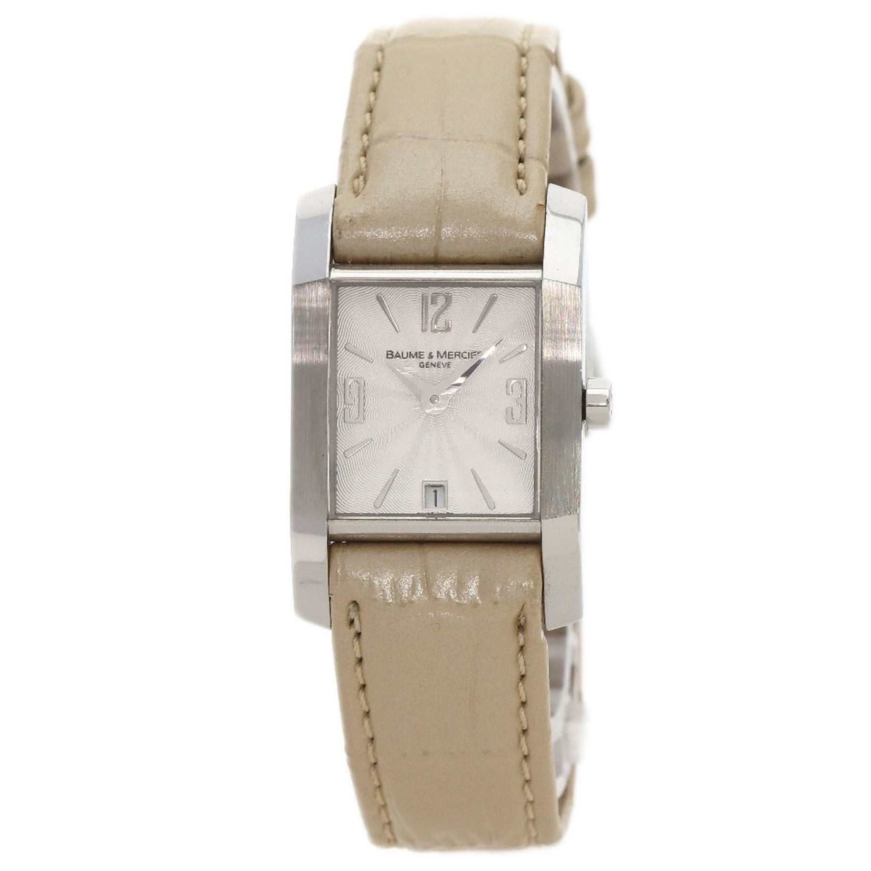 Baume & Mercier Diamant Watch Stainless Steel Leather Ladies