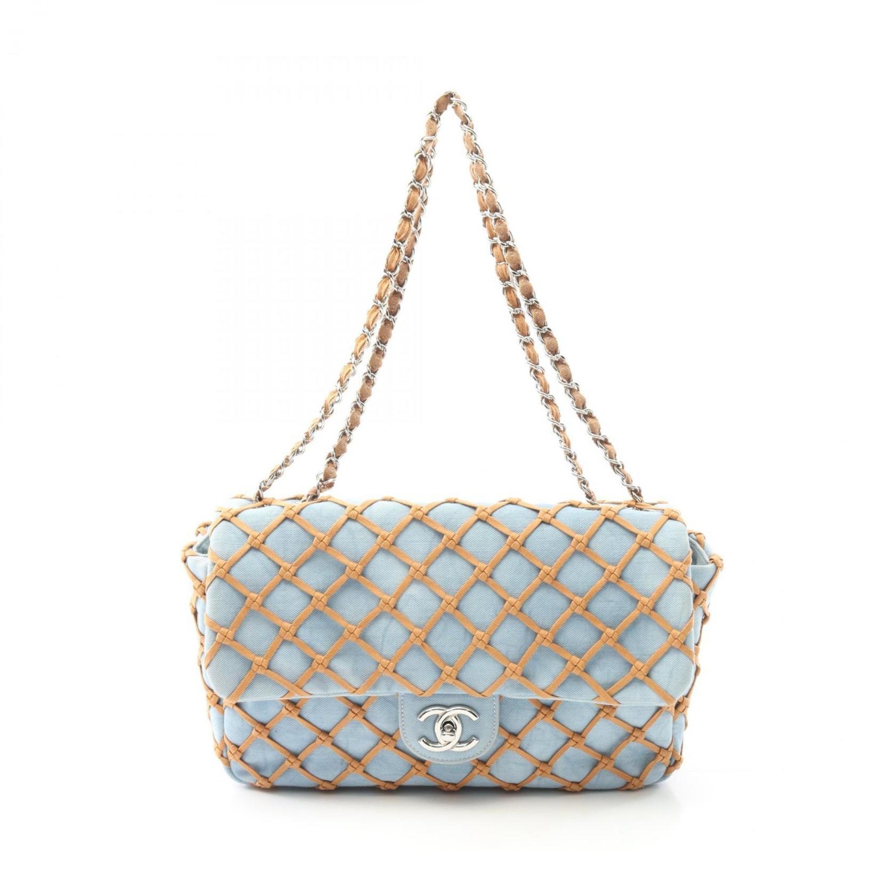 Chanel Matelasse Shoulder Bag, Denim, Blue and Brown