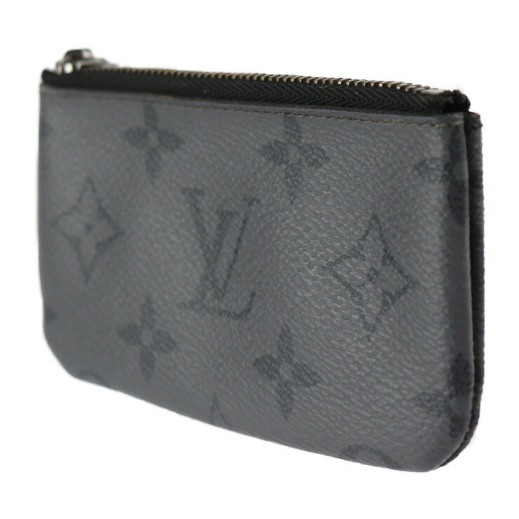LOUIS VUITTON Louis Vuitton Pochette Cle Monogram Eclipse Wallet/Coin Case Leather Black Gray Coin Purse Reverse 2421033007134R1